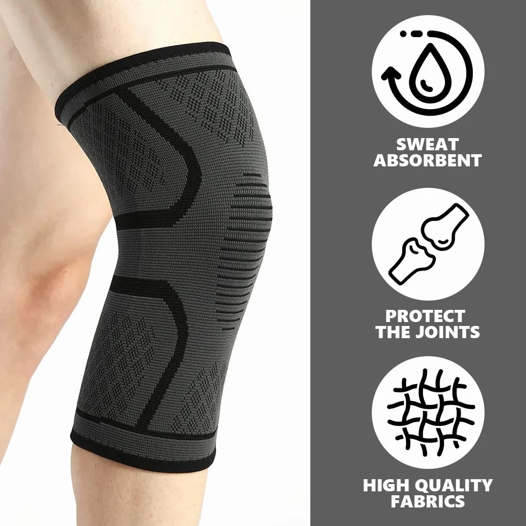 Ginocchiera Ortopedica Supporto Ginocchio Uomo Donna M Compressione Palestra Artrite Dolore Lesioni Legamenti 4 Pezzi