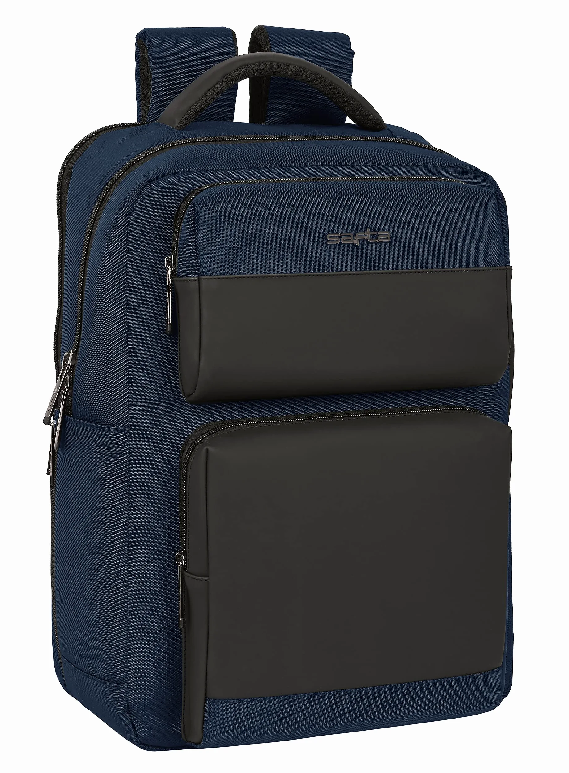 SAFTA - Zaino 2 tasche portatile 15,6" + USB Business Dark Blue 31X44X13Cm, multicolore (642201377)