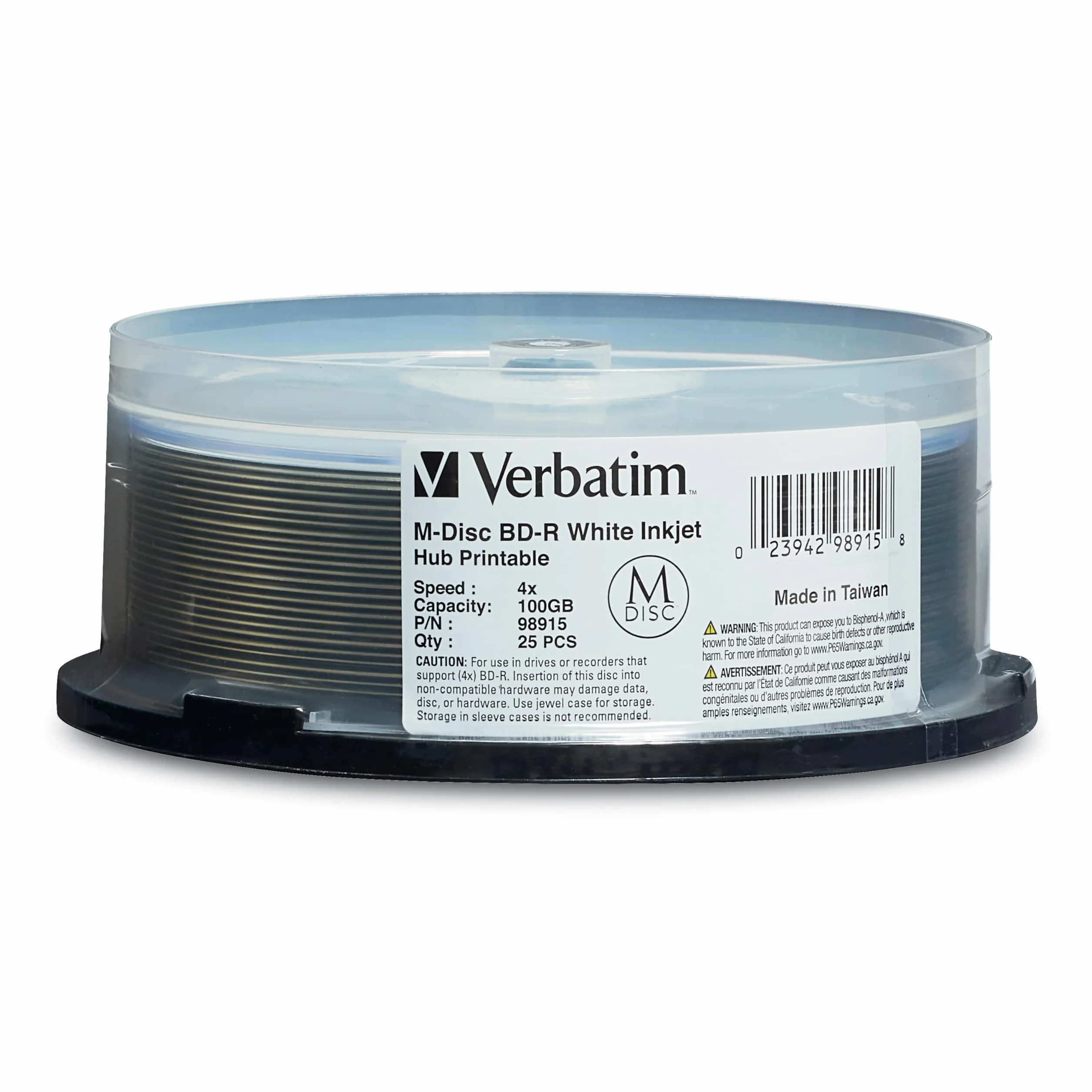 VERBATIM M-DISC BD-R XL 100GB/1-4X BOBINA (25 DISCOS)