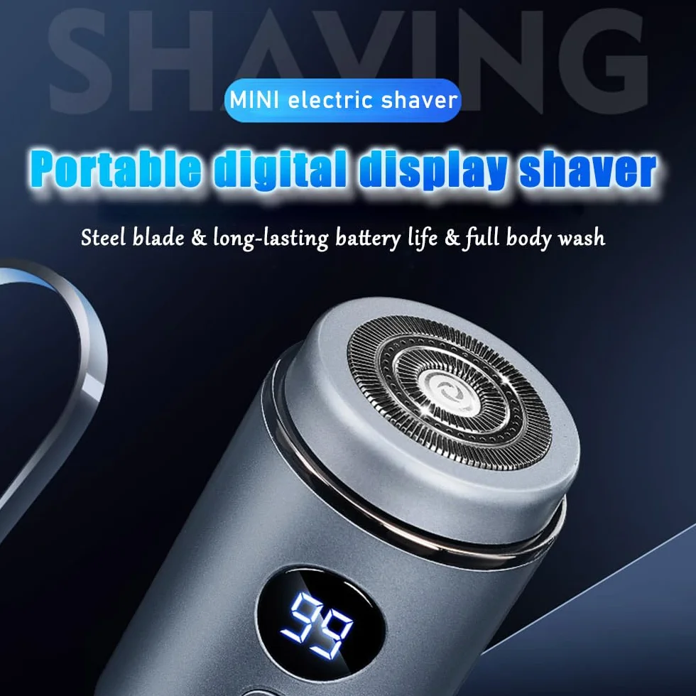SaveEdge Technology Rasoio Elettrico Uomo IPX7 Impermeabile Wet Dry USB Ricaricabile 60 Minuti Autonomia Grigio