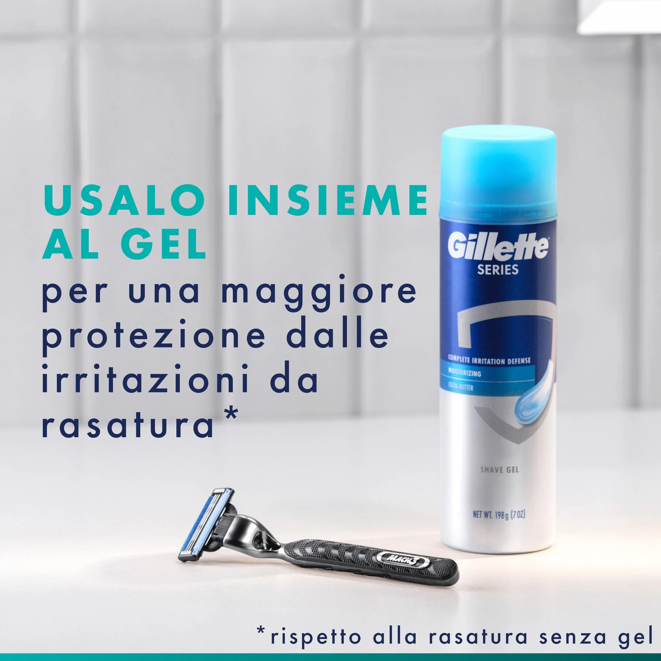 Gillette Mach3 Rasoio Uomo 3 Lame 1 Manico 6 Lamette Barba