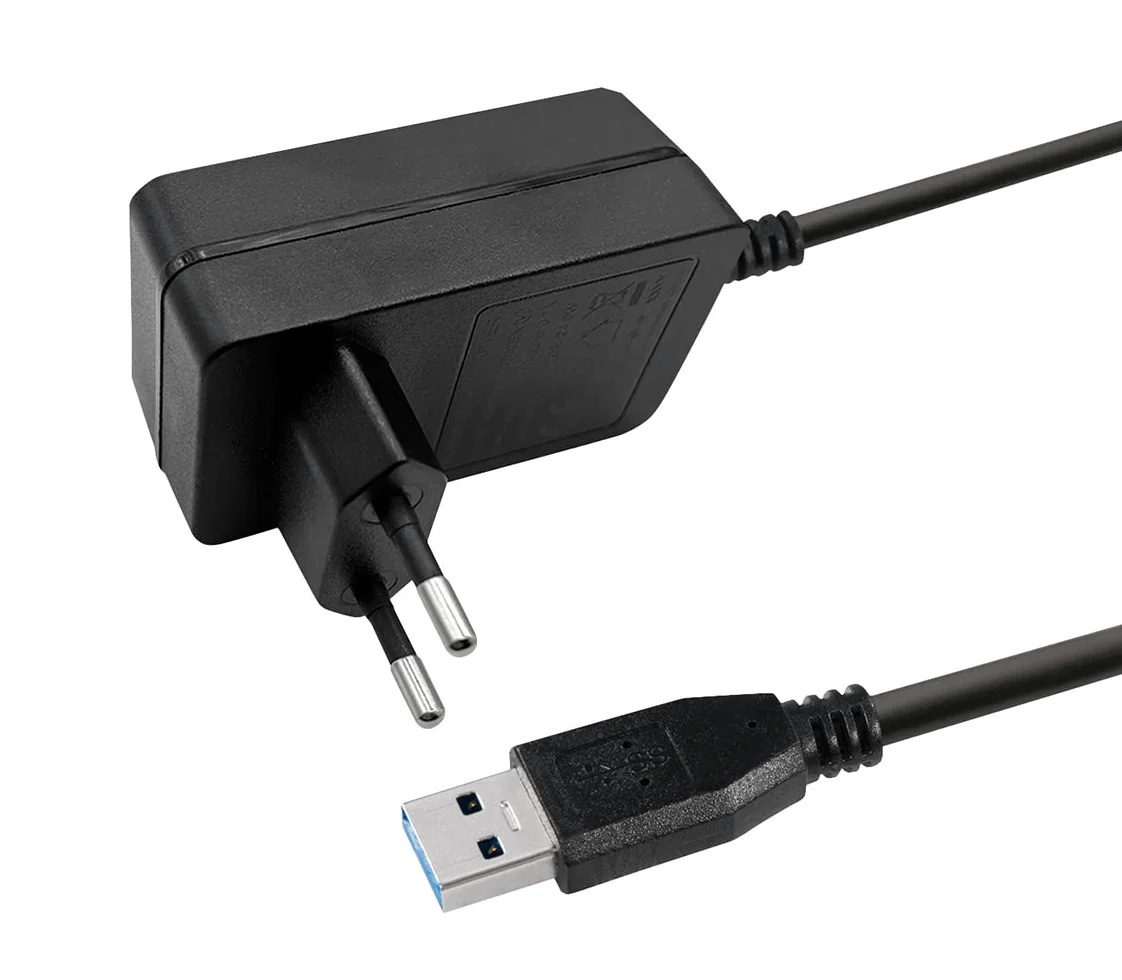 Transmedia USB HUB 3.0, 8 porte con interruttore e indicatore LED, incluso alimentatore 12 V/4 A, 7 x trasferimento dati e 1 x funzione di ricarica rapida, adatto per laptop e PC