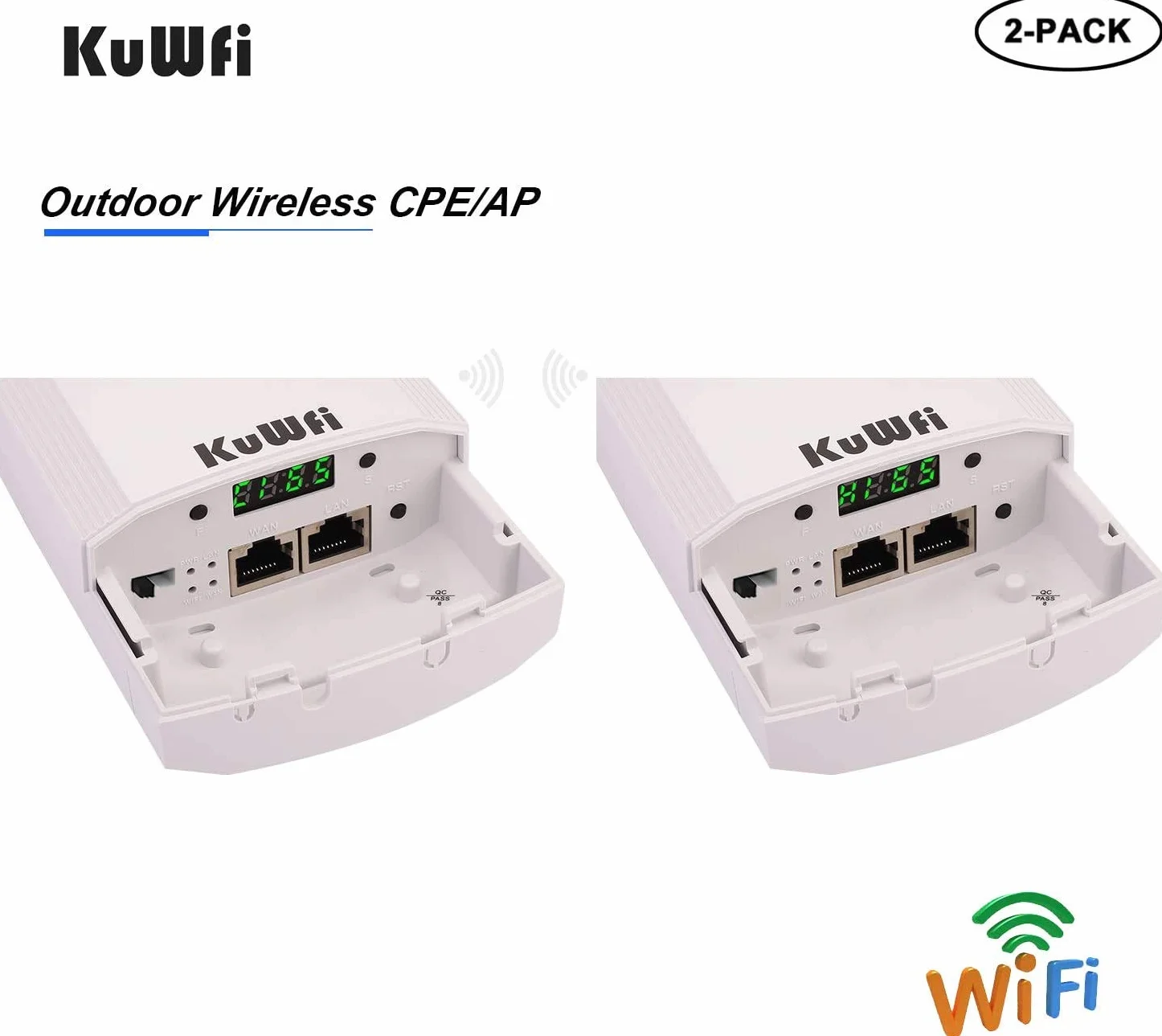 Accesso Point Esterno, KuWFi 900Mbps Indoor e Outdoor Point-to-Point Wireless Bridge / CPE Supporta la Soluzione di Trasmissione Remota 2KM per PTP, PTMP