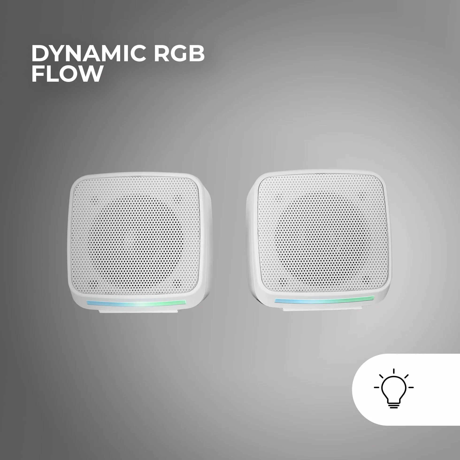 MARSGAMING MS-PRO Altoparlanti Gaming Compatti 10W RGB Flow Dinamica, Controllo Volume Jack 3.5mm, Bianco
