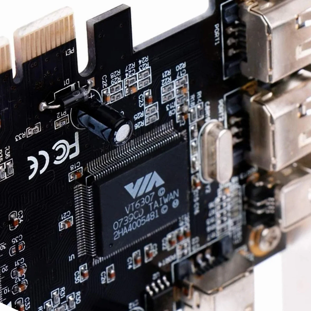 CY Scheda di acquisizione PCI-E 1X 4X 16X a Firewire 400 IEEE 1394a PCI Express a 4 porte, adattatore IEEE-1394 400 Mbps a 6 pin e 4 pin per Windows, Mac OS, Linux
