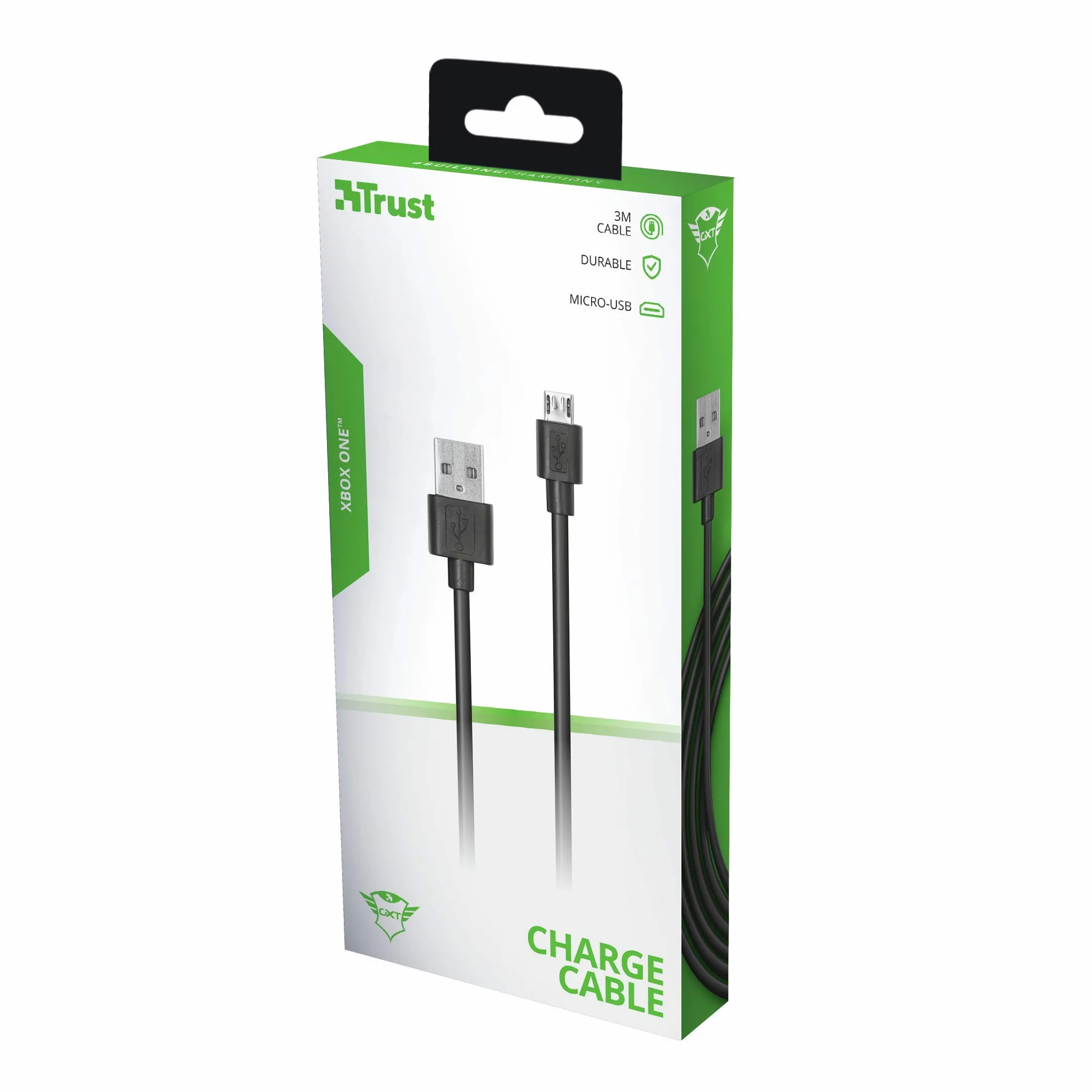 Trust GXT 224X Cavo di Ricarica Micro USB e Play per Xbox One, Nero