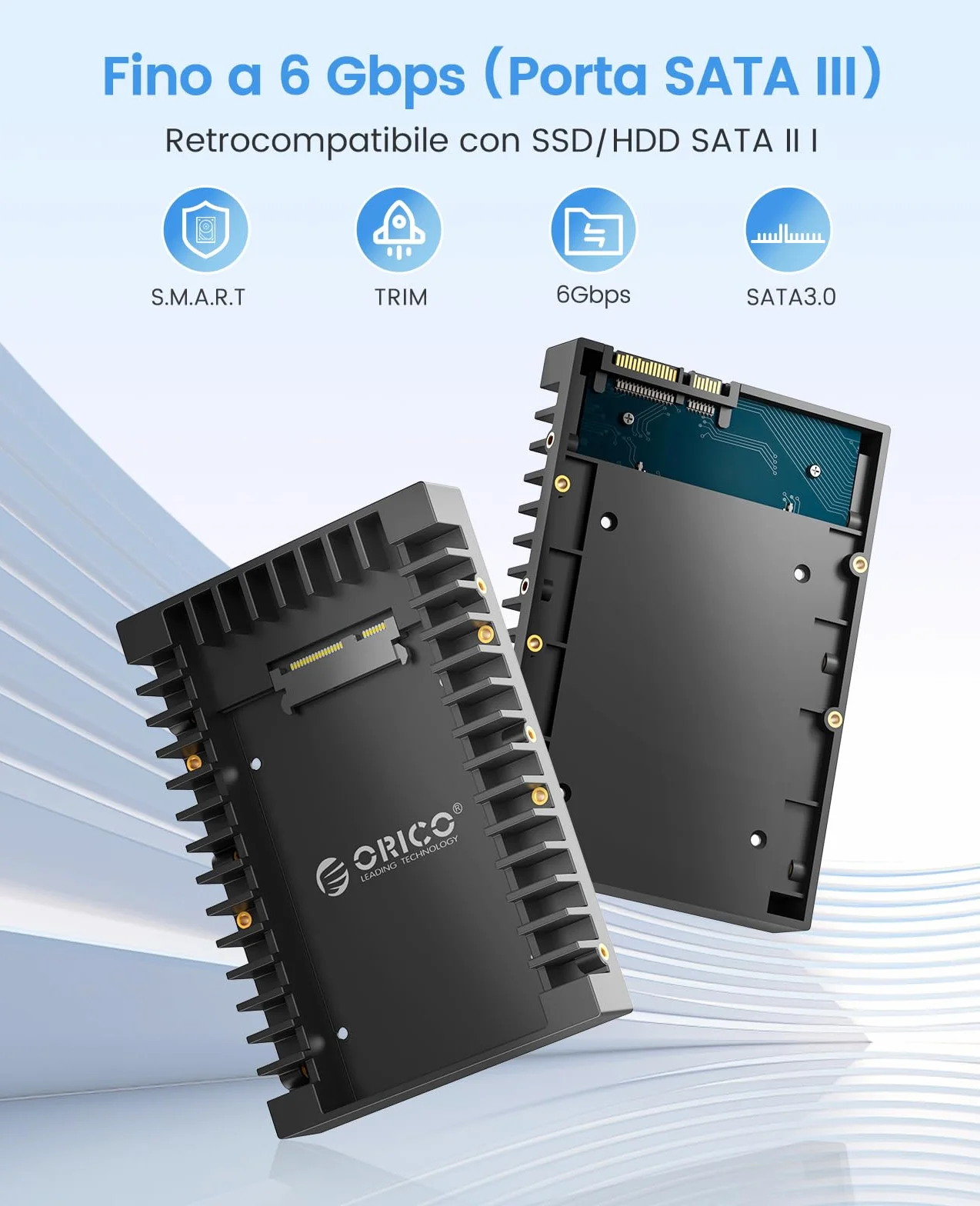 ORICO Adattatore Hard Disk Interno da 2,5" a 3,5" Staffe di Montaggio Rimovibili per 2,5 Pollici SATA HDD o SSD Incluse Viti -1125SS