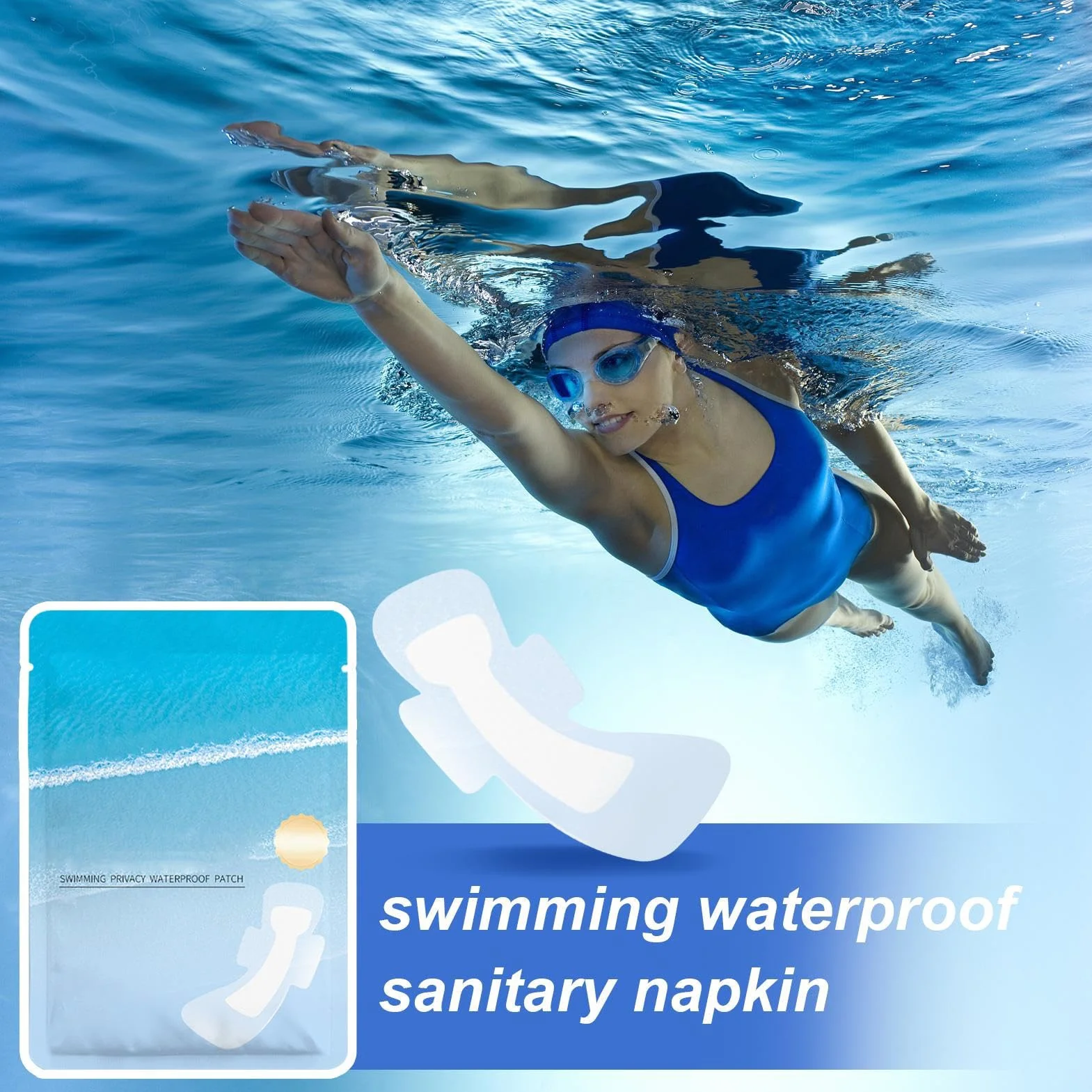 Assorbenti per il nuoto impermeabili 4 pezzi protezioni igieniche portatili donna