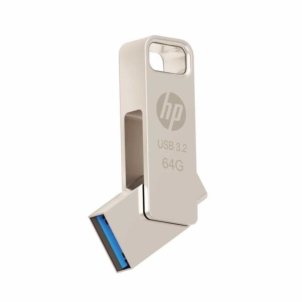 HP 64GB x206c USB OTG 3.2 Tipo-C/Tipo-A Unità Flash in Metallo, fino a 120MB/s in lettura