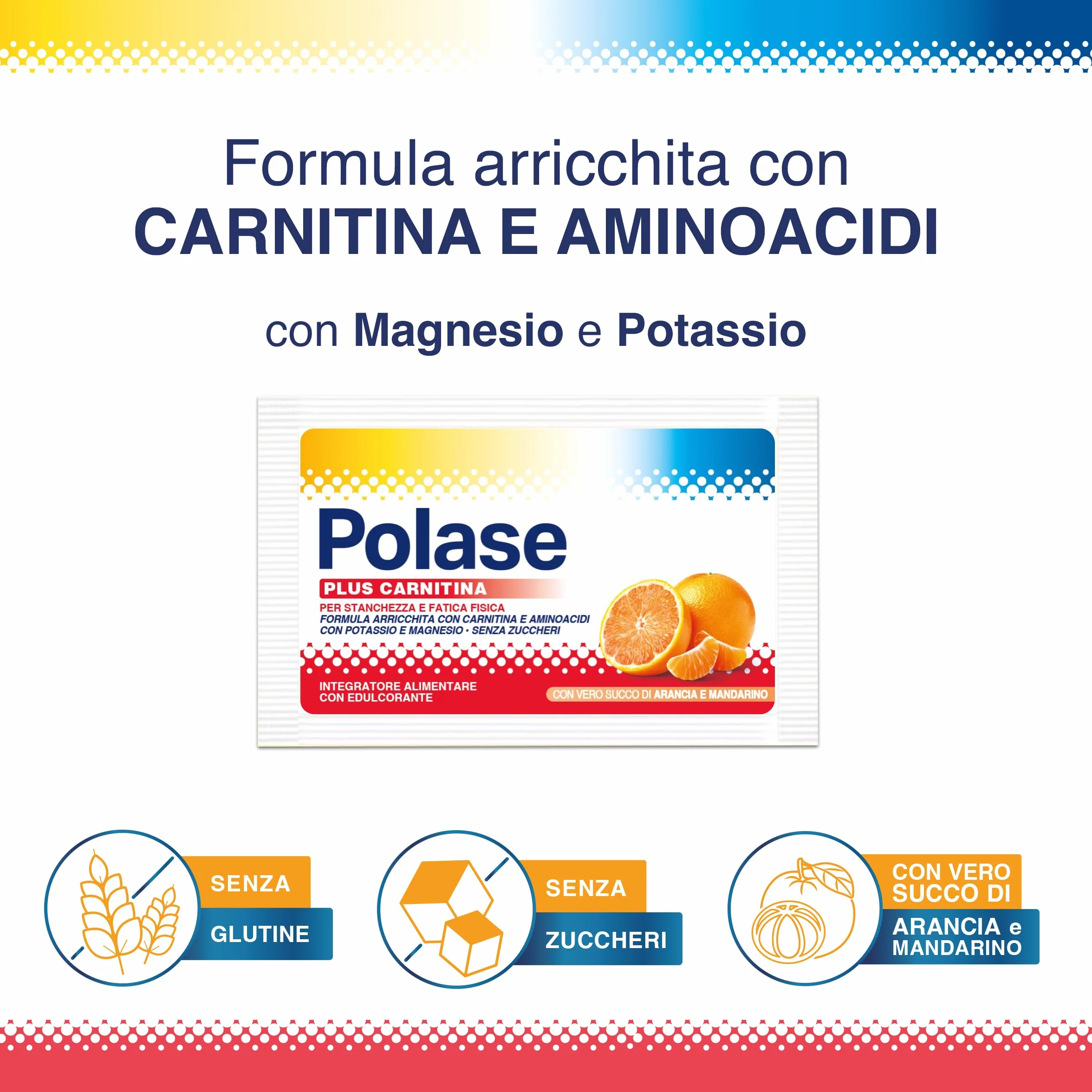 Polase Plus Carnitina 36 Bustine, Stanchezza e Fatica Fisica, Formula con Carnitina e Aminoacidi