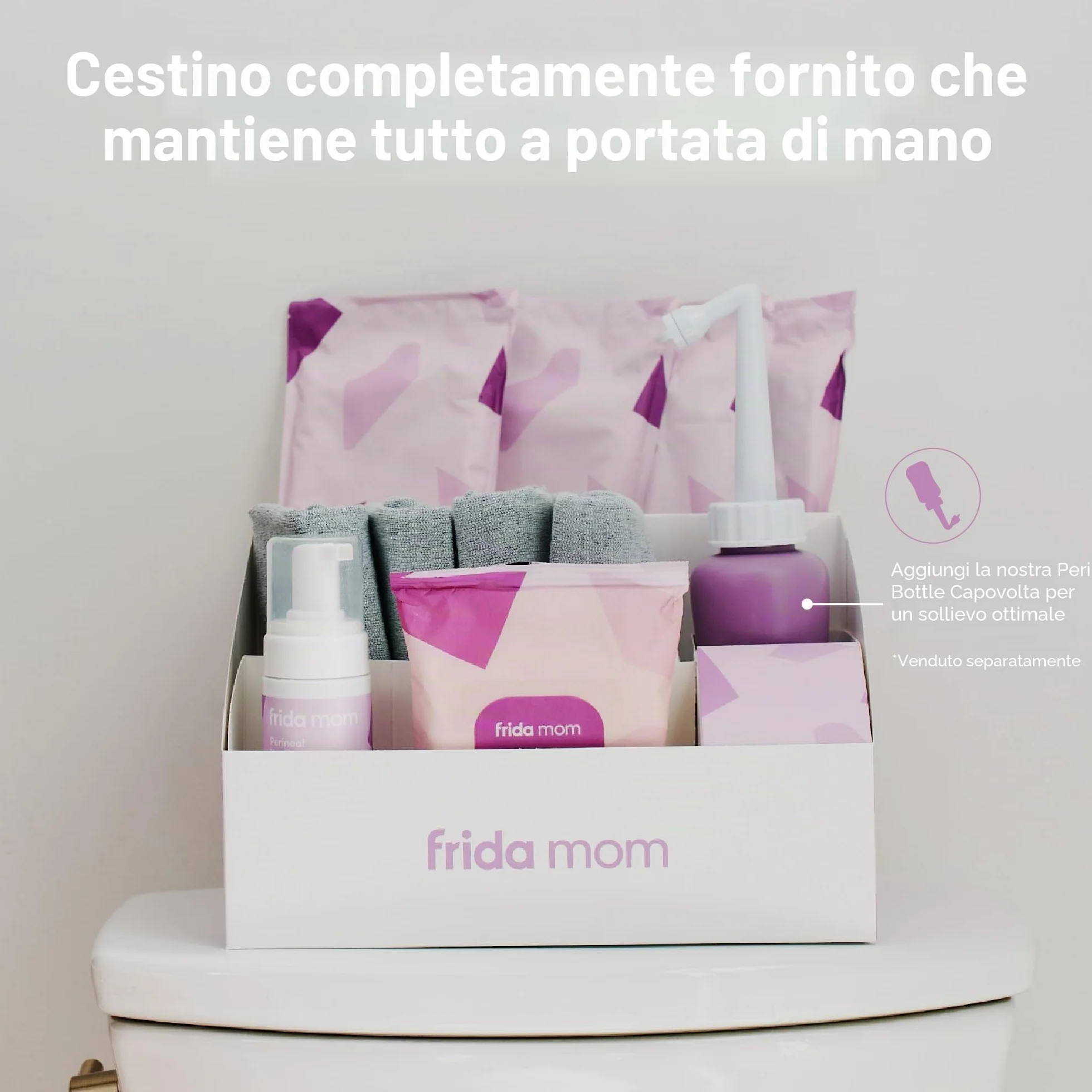 Frida Mom Kit essenziale per il recupero post parto con intimo usa e getta, maxi assorbenti, salviette refrigeranti e schiuma all'amamelide