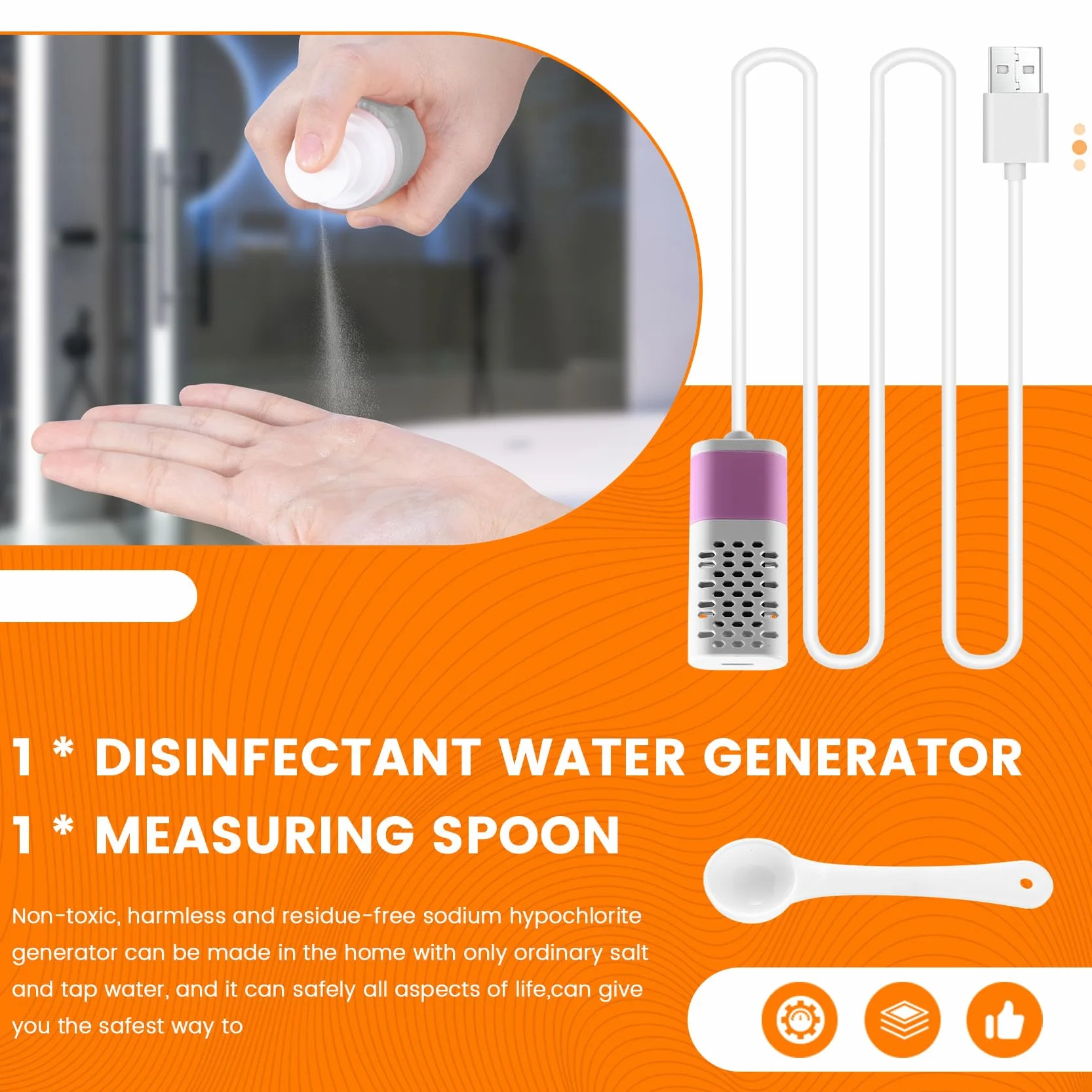 Generatore elettrico per acido ipoclorico e ipoclorito, ionizzatore acqua