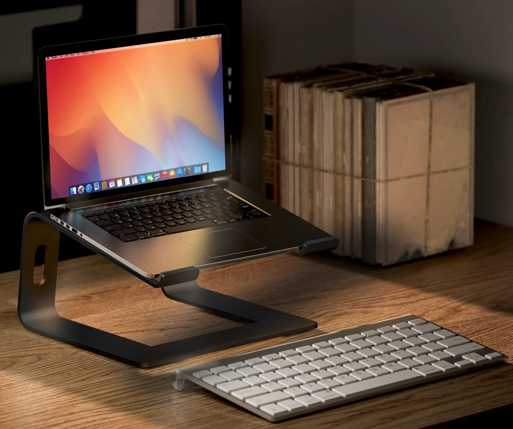Supporto PC Portatile, Ergonomico Supporto Computer Portatile, Staccabile Alluminio Ventilato Porta PC per MacBook Pro/Air, HP, Dell, Lenovo, MateBook, 10"-17" Laptop Stand (Nero)