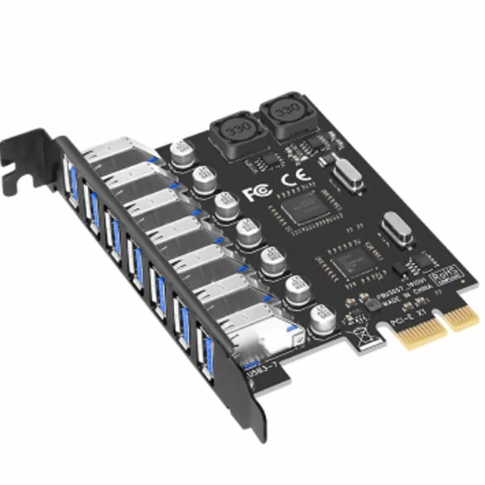 Adattatore PCI Express USB 3.0 PCI e un 7 Porte Scheda Adattatore di Espansione USB 3 Convertitore Controller USB3 PCIe PCI-E X1 (VIA)