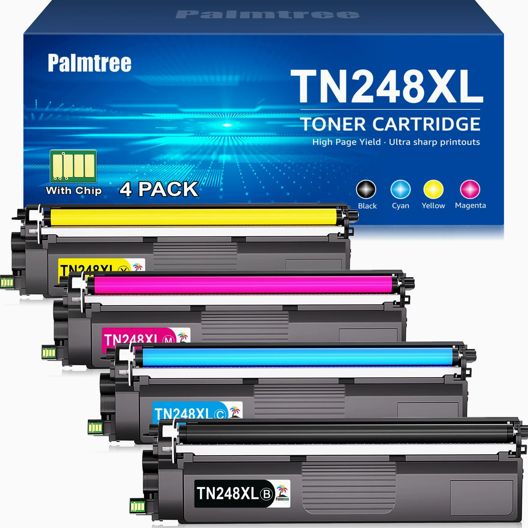 TN248 TN248XL Toner Compatibili per Brother TN248 TN-248CMYK Brother MFC-L3760CDW DCP-L3560CDW MFC-L3740CDWE HL-L3240CDW HL-L3220CWE DCP-L3520CDWE MFC-L8390CDW MFC-L8340CDW TN-248XL 248 TN-248VAL