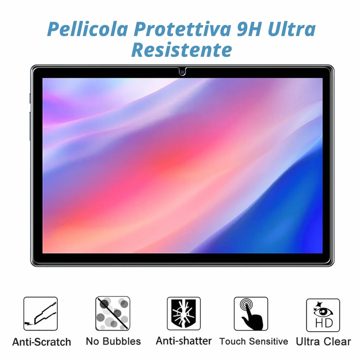 Pellicola Protettiva per Teclast M40 / Teclast P20HD, Pellicola in Vetro Temperato per Teclast P20HD/ P20S/ M40/ M40 Pro/ M40S 10.1" [Dimensioni: 233 mm x 152 mm]