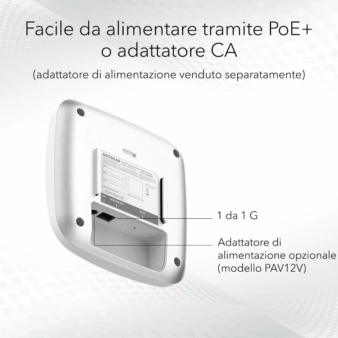 NETGEAR WAX605 WiFi 6 AX3000: Wireless Access Point Unifi Professionale e Ripetitore WiFi ad Alte Prestazioni
