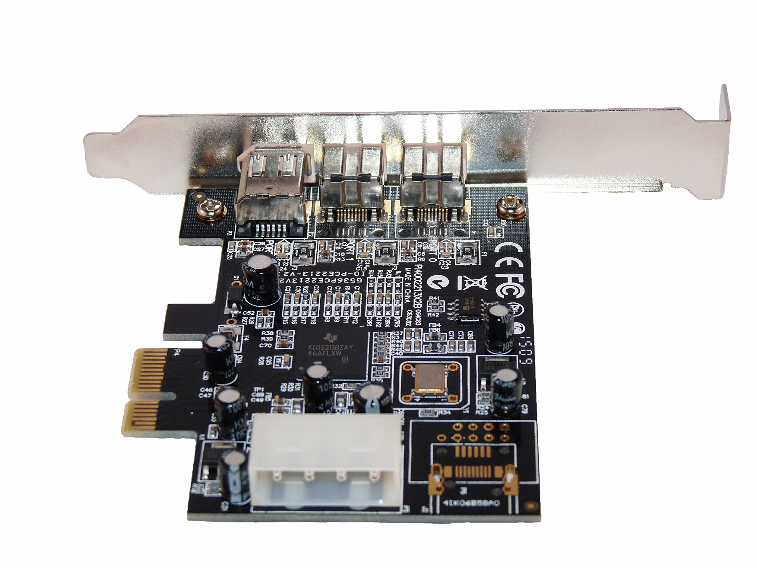 Scheda Controller PCI Express1x (PCIe) a 2 porte FIREWIRE 800 IEEE1394B e 1 porta FIREWIRE 400 IEEE1394A. Chipset Texas Instrument. By Computer District
