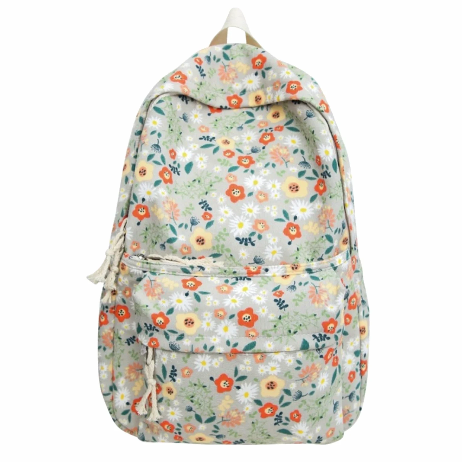 Zaino da Viaggio Florale Stampato Acqua Resistente Daypack Multi Tasca Laptop per La Scuola Uscita Giornaliera Si Adatta al Portatile 14 Pollici-Green