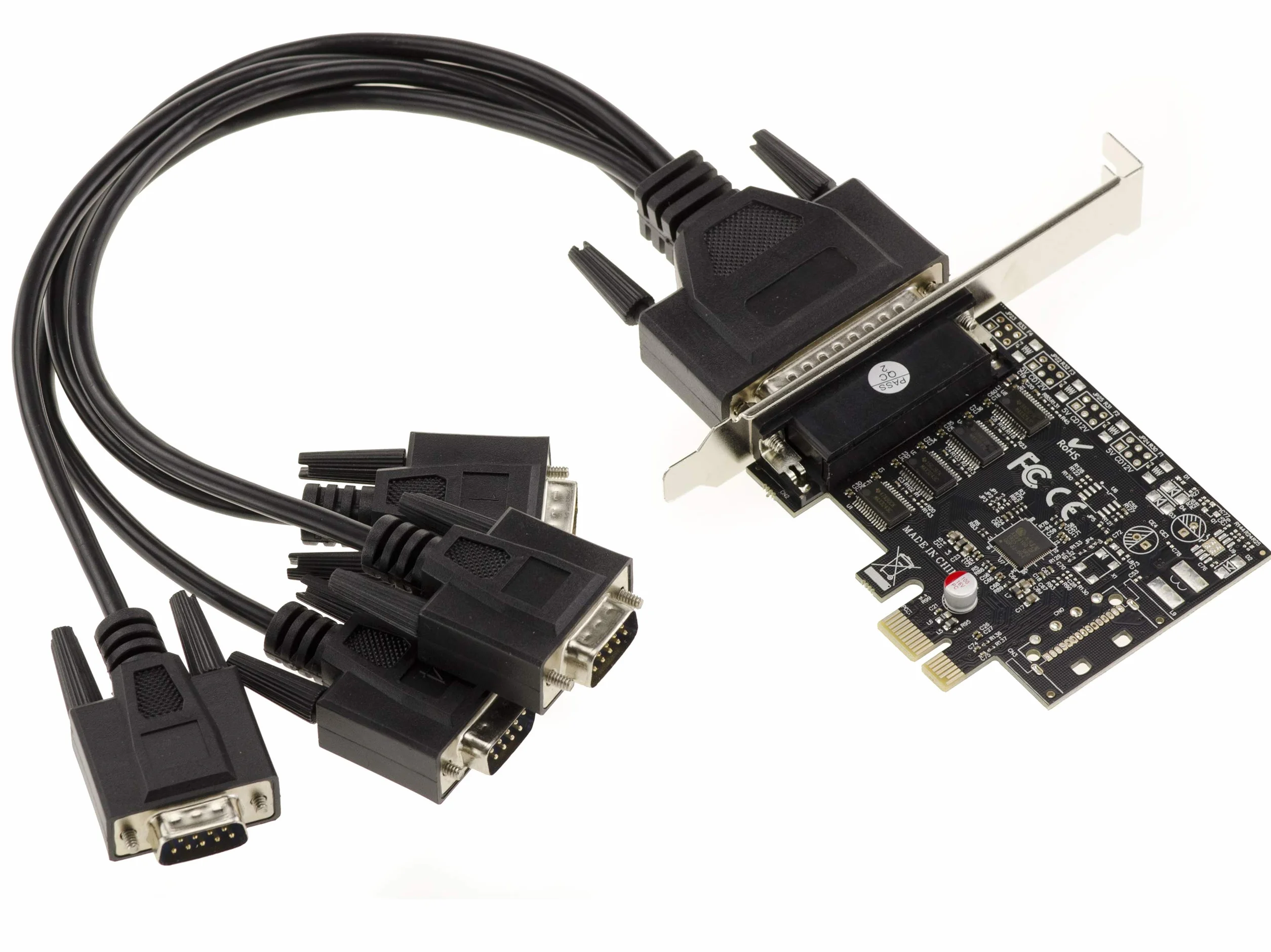 KALEA-INFORMATIQUE - Scheda controller seriale RS232 a 4 porte Octopus PCI Express (PCIE) - Chipset ASIX MOSCHIP 99100 - Windows 95, 98SE, Me, NT, 2000, XP, Vista, Seven, 8, 8.1, 10, Linux, Dos.