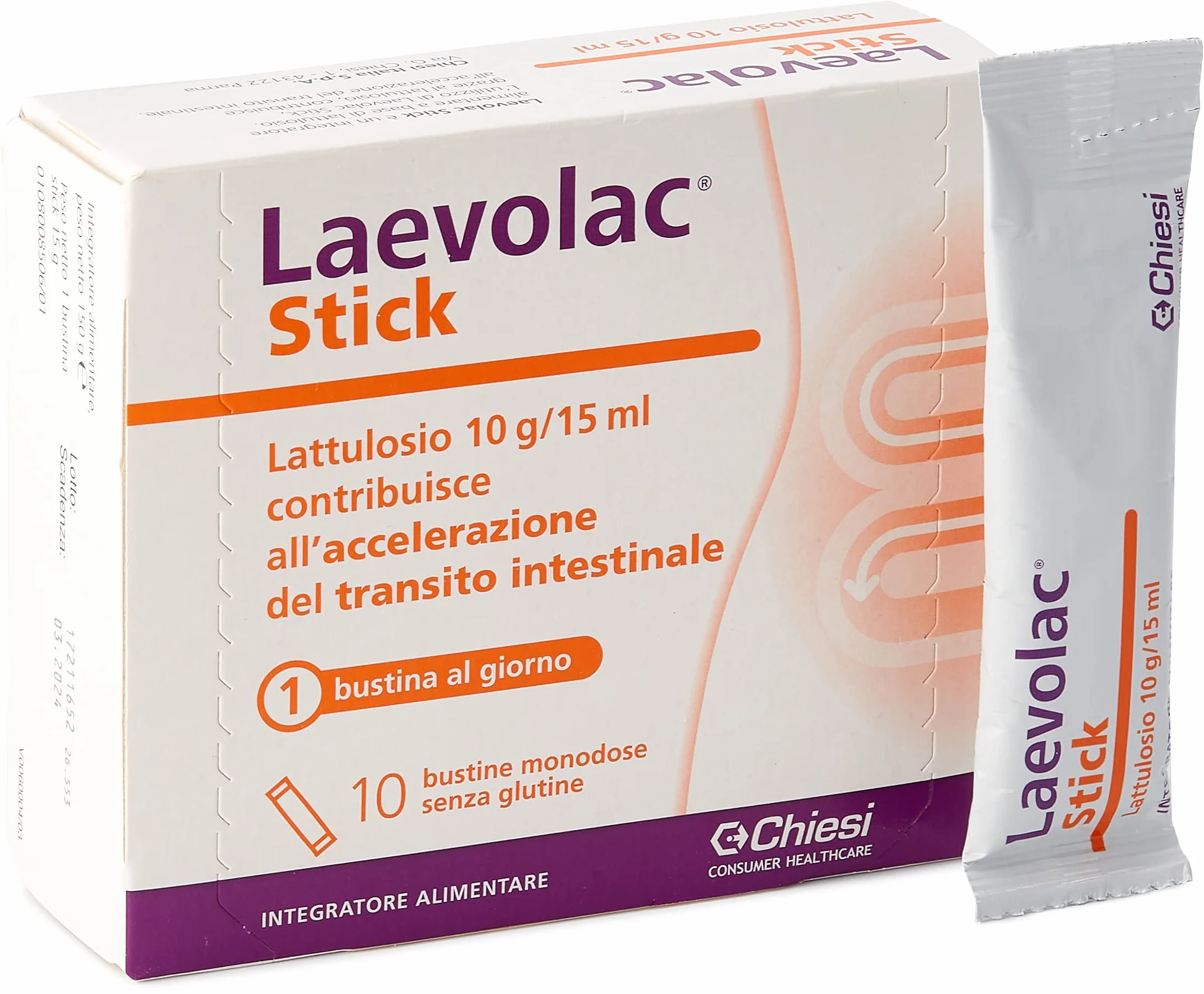 Laevolac Stick Integratore Alimentare Lattulosio 10 Bustine Monodose 15ml