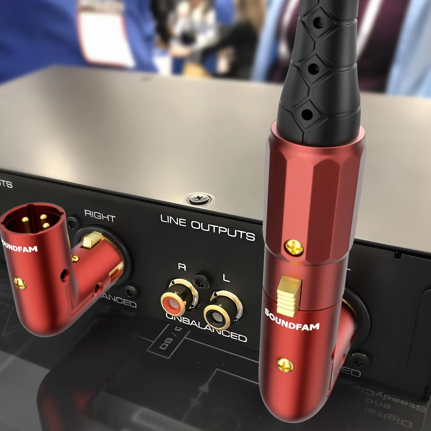 Adattatore XLR a 90 Gradi per Cavo Microfono con Angolo Regolabile, Connettori XLR Maschio a Femmina Professionali Placcati Oro, Confezione da 2 Pezzi