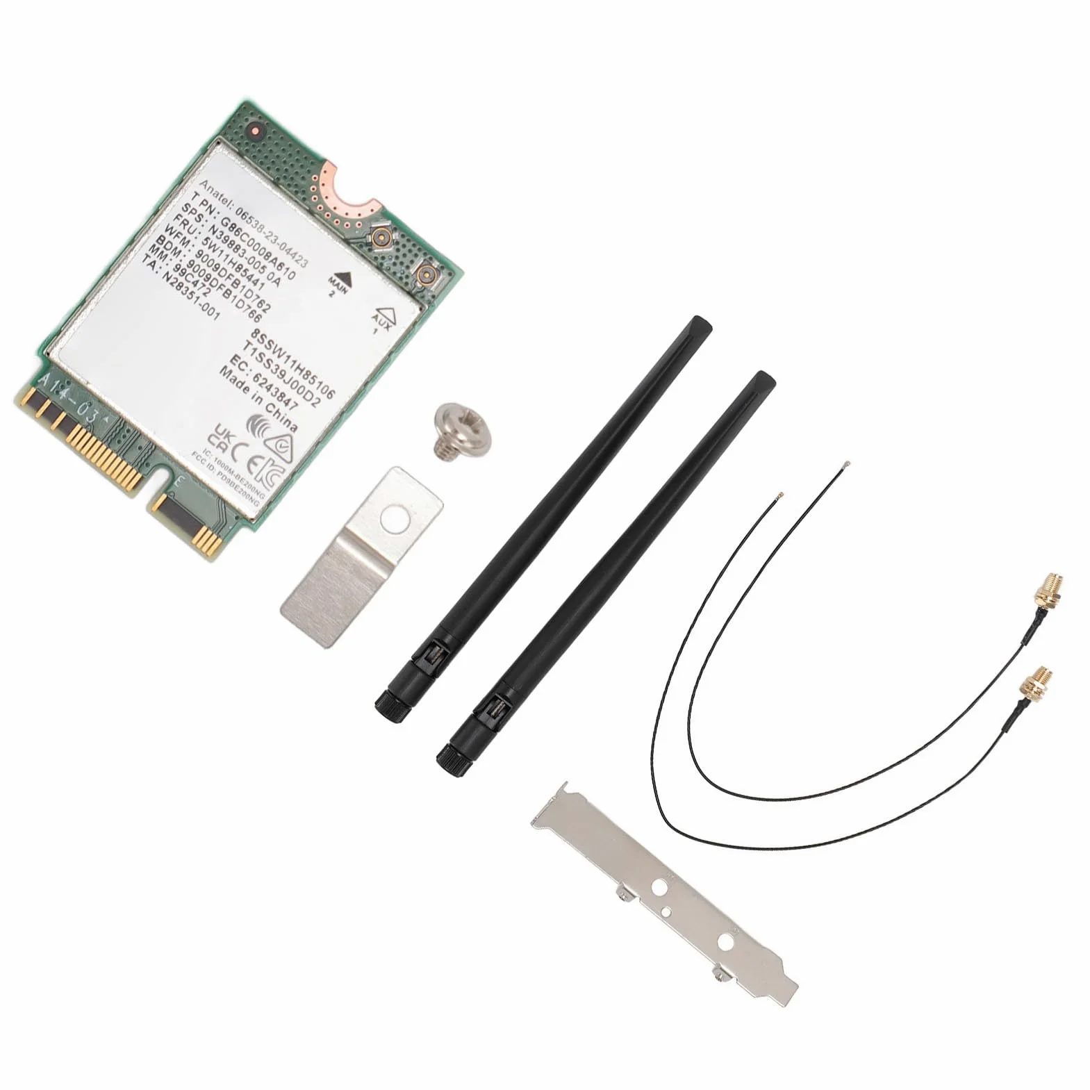 KIMISS Scheda WiFi 7 BE200NGW 2.4G 574Mbps 5G 2400Mbps 6G 5800Mbps MU MIMO Scheda di Rete con 5.4 per 10/11, OS (WiFi 7 con antenna e staffa)