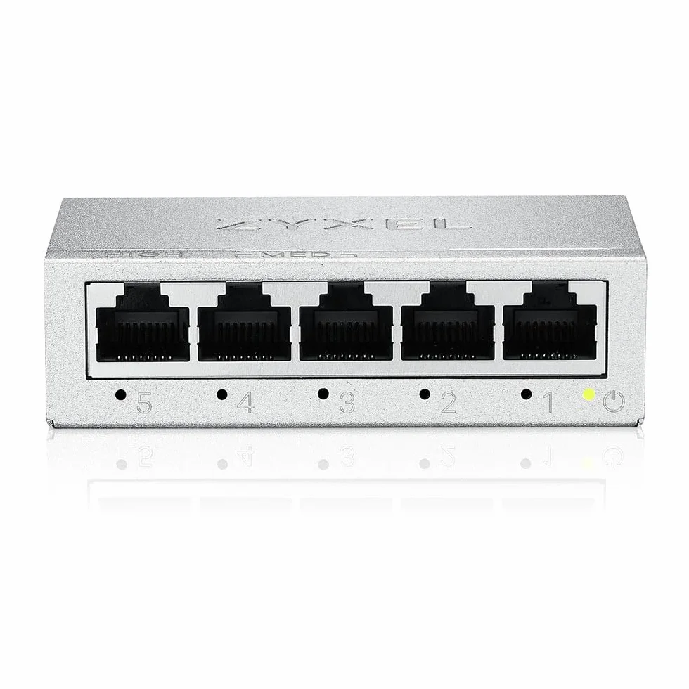 Zyxel Switch a 5 Porte Gigabit Non Gestito | Ethernet Splitter | Montaggio a Parete o da Tavolo [GS-105B v5]