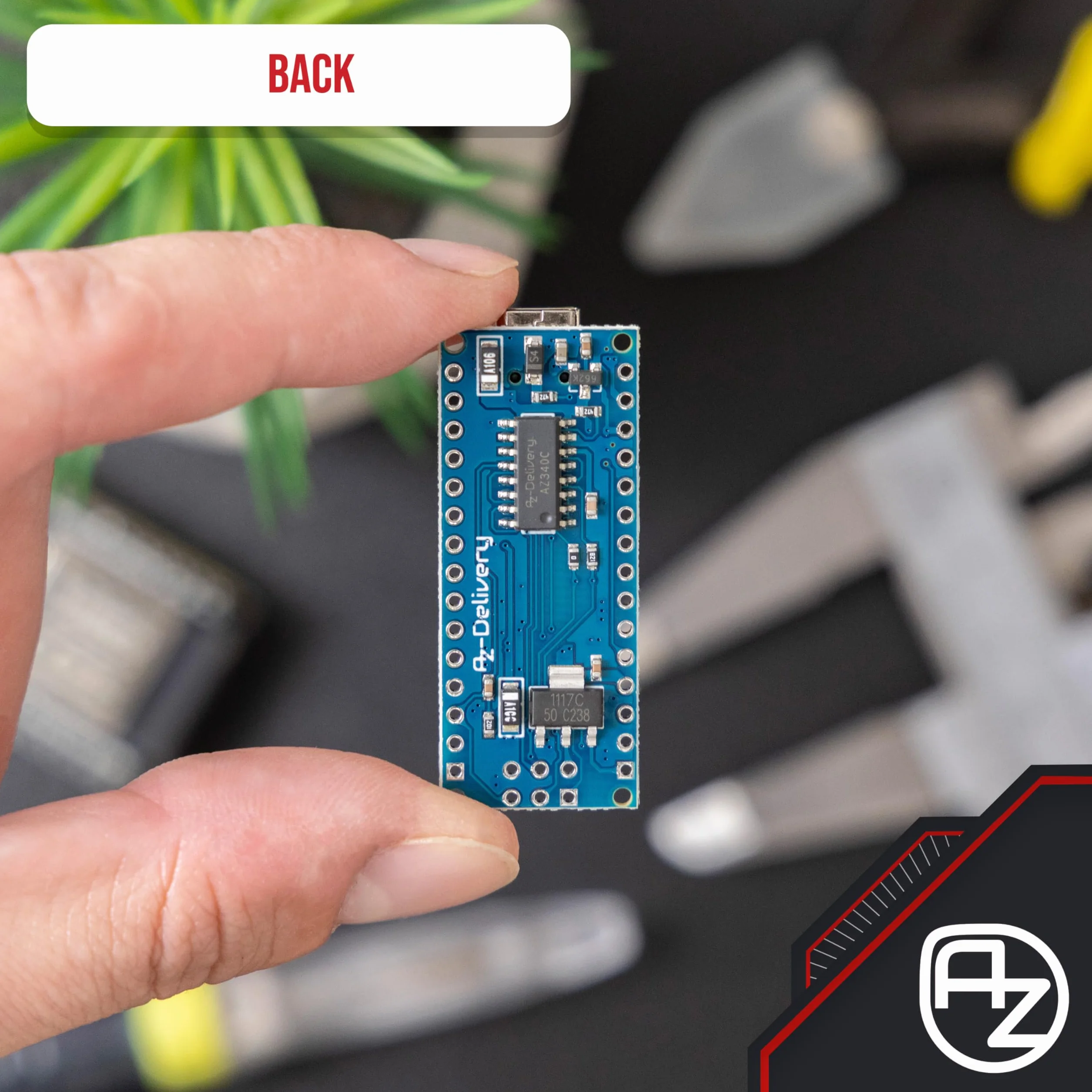 AZDelivery 3 x AZ-NanoV3-Board Mini USB Board ATmega328 5V 16MHz CH340 ATmega328P Micro Controller, CH340G sostituisce FT232RL Incluso E-Book!