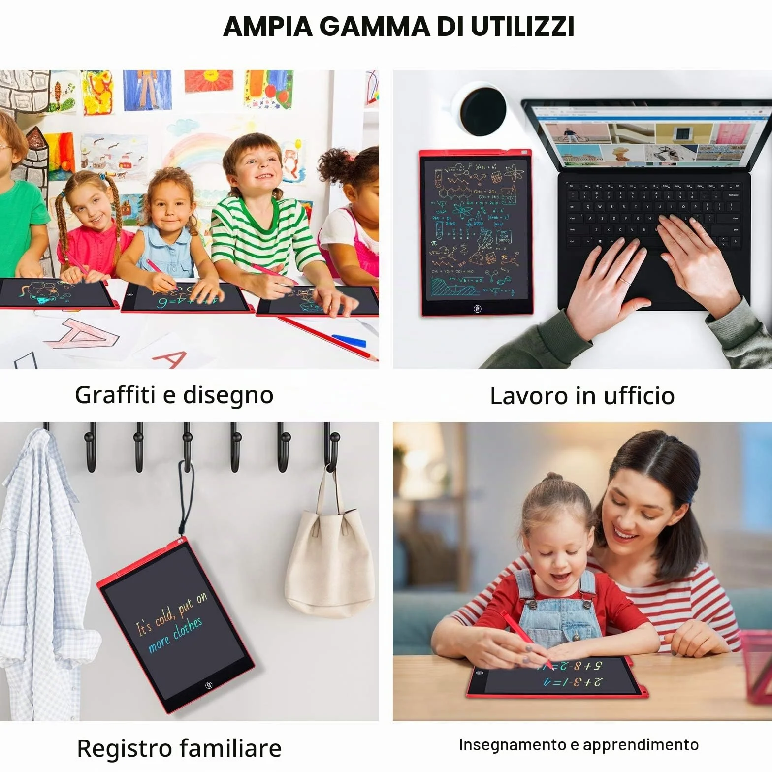 Tavoletta Grafica LCD 12 Pollici, Lavagna Portatile da Disegno con Penna per Bambini