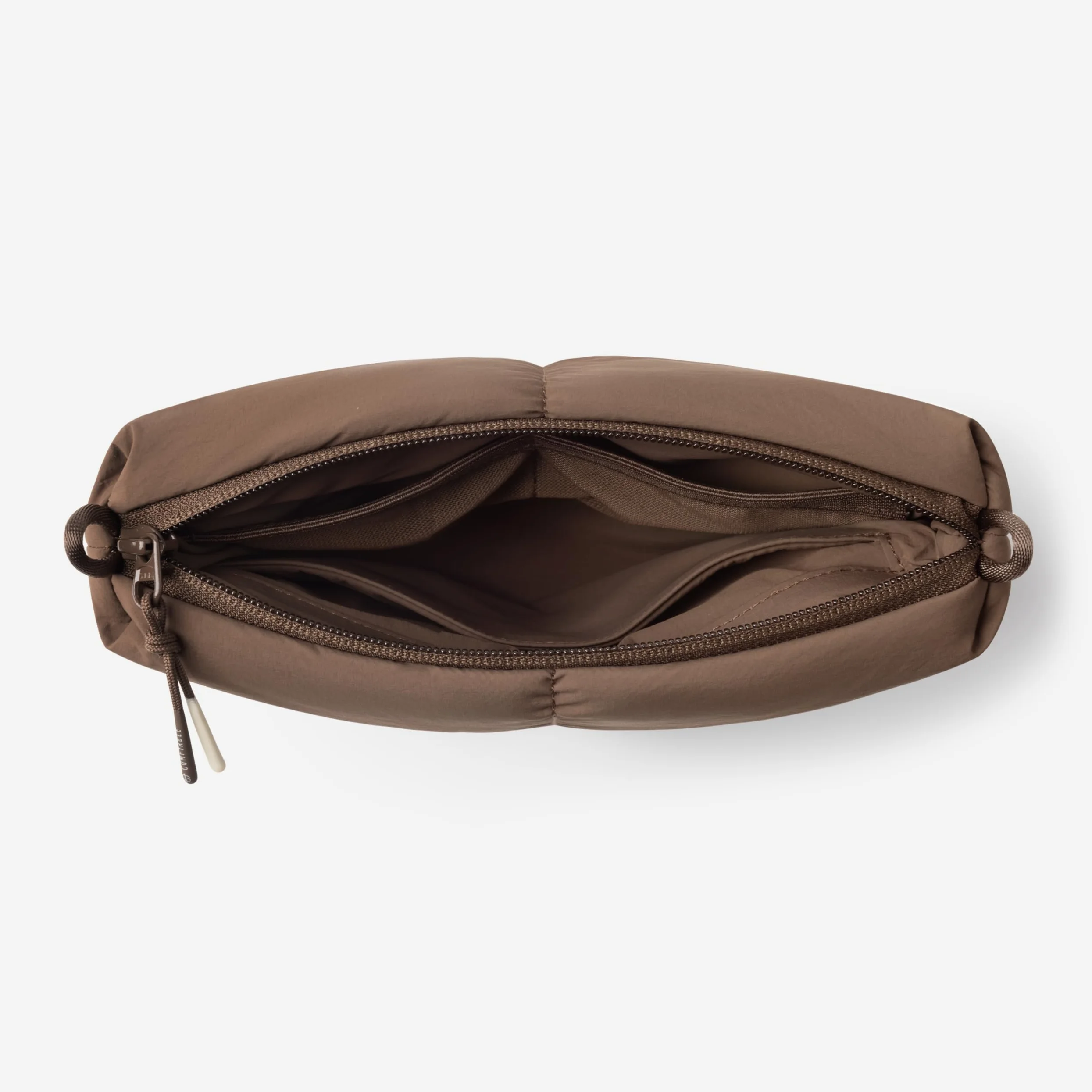 Comfyable Puffy Electronics Organizer da viaggio per donne, uomini, custodia per cavi per caricabatterie, telefono, power bank, cavo, custodia compatta per accessori tecnologici, marrone moka