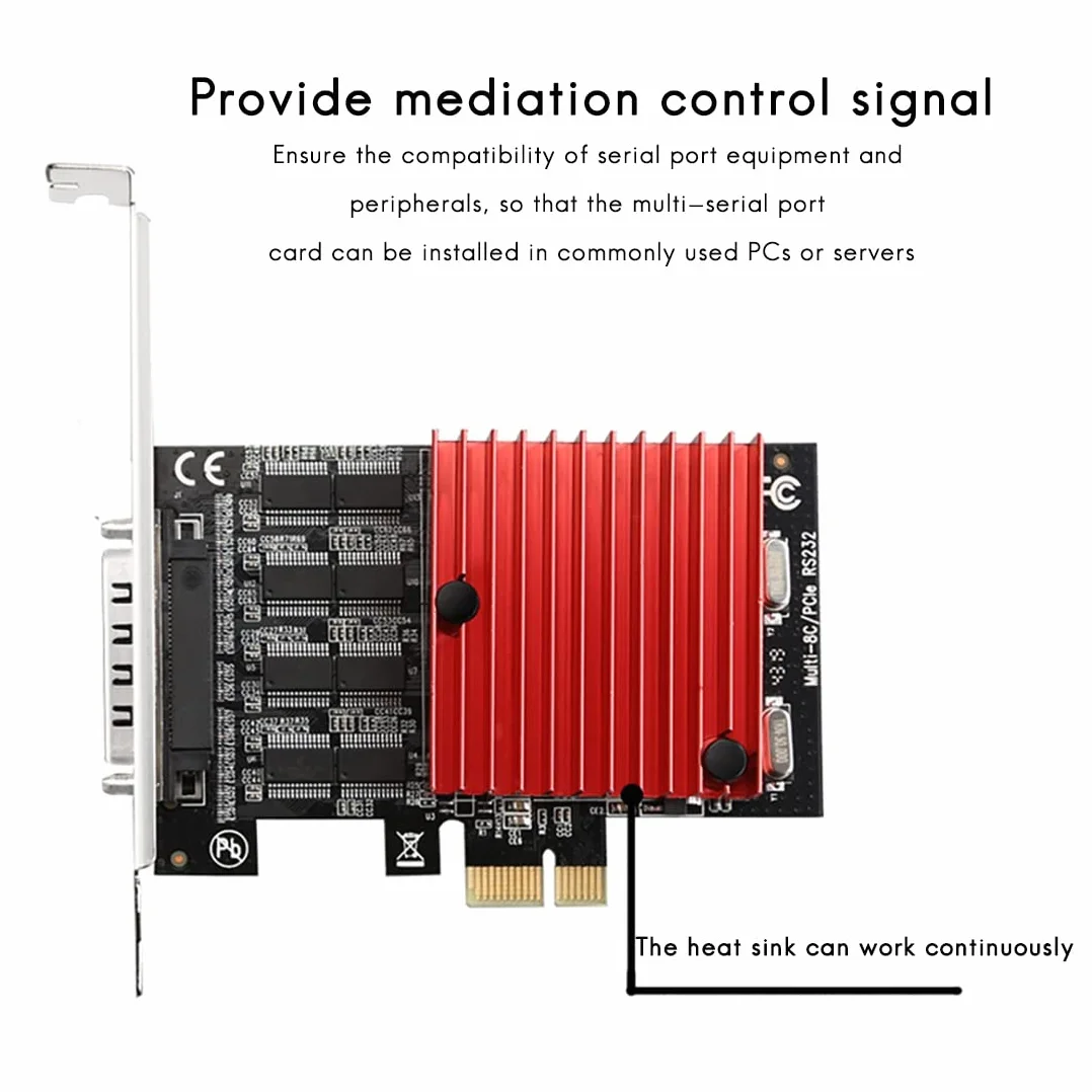 marian Scheda di espansione da PCIE a 8 porte RS232 PCI-E Scheda seriale DB9 a 8 porte PCI-E Scheda di controllo PCI- Chipset