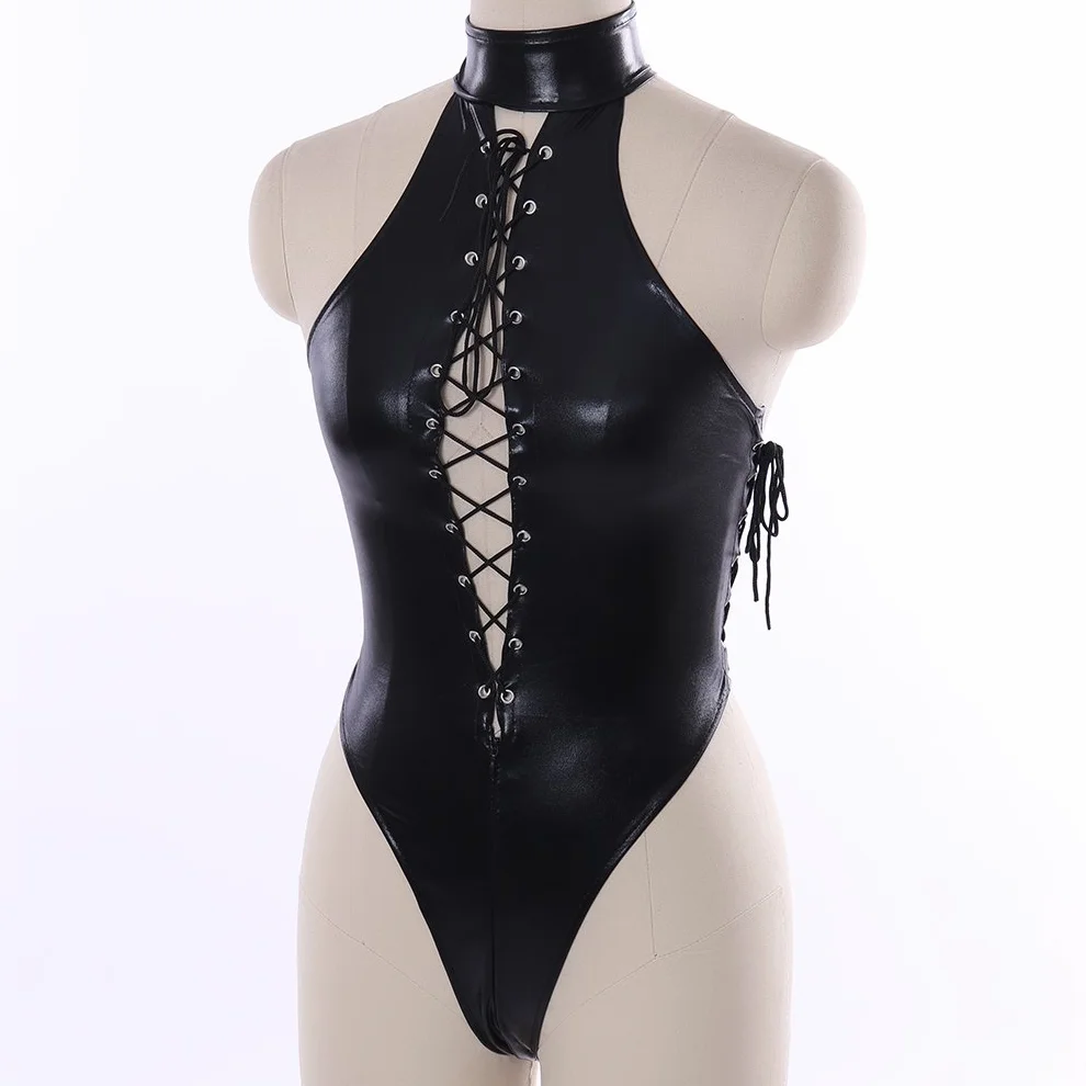 PETMHS Leather Harness Corset Belt with Garter Straps Punk Body Suit