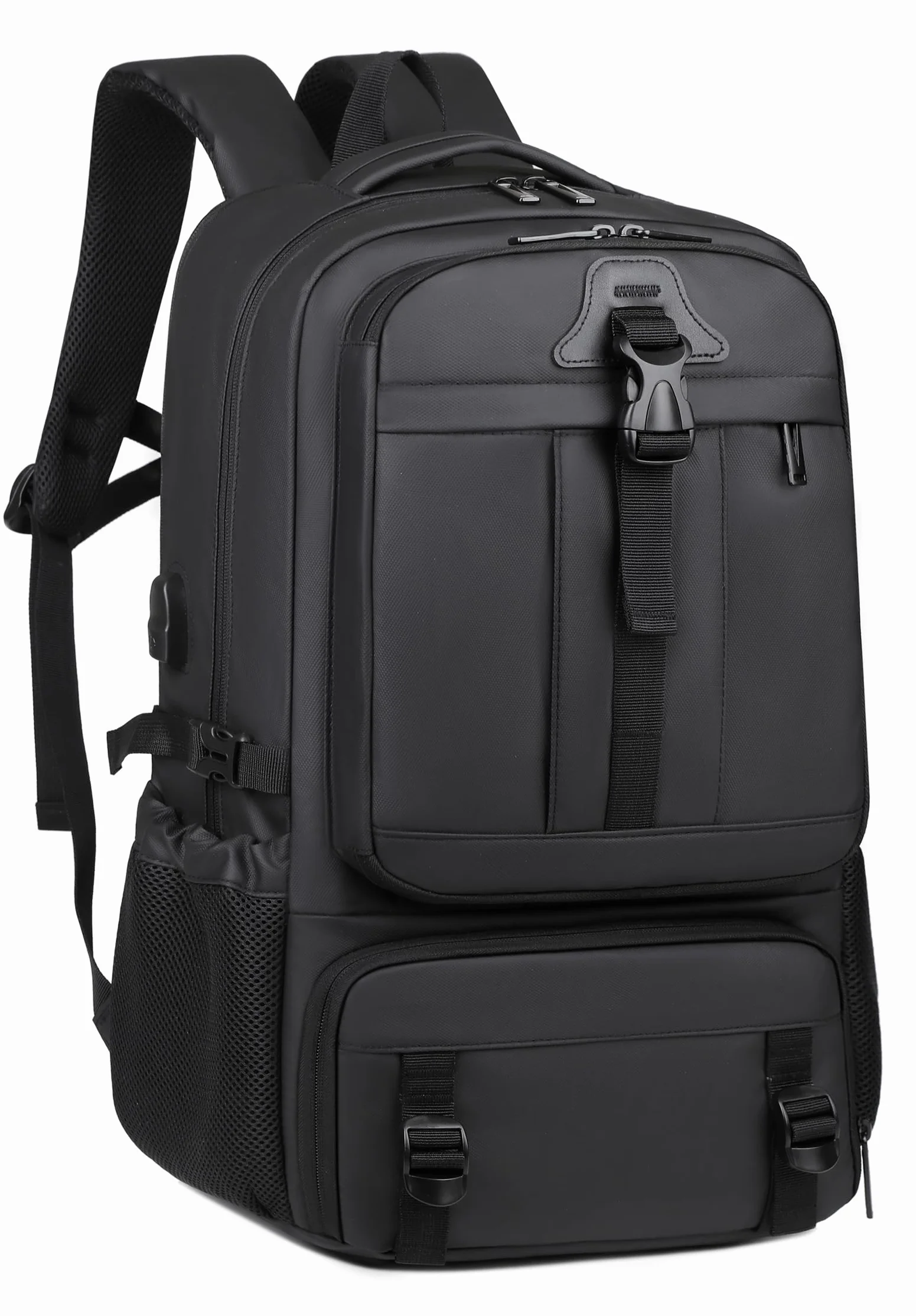 Zaino per Viaggio da Uomo Porta PC Estendibile Bagaglio Valigia Borsa Computer fino ai 17 pollici in Membrana PU Tasca impermeabile per Lavoro Trekking Escursione KM18
