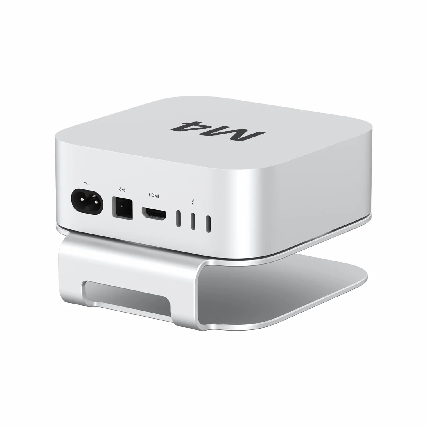 AKKYAJAURE Supporto per Mac Mini M4, supporto da tavolo in alluminio per Mac mini M4 e M4 Pro, raffreddamento migliorato, facile accesso al pulsante di accensione e organizzazione della scrivania