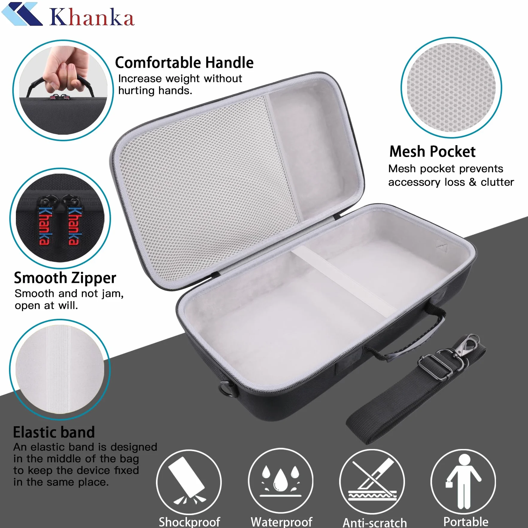 Khanka Custodia per HP OfficeJet 200 Mobile Stampante,Borsa Rigida da Viaggio con Maniglia e Tracolla, Solo Custodia