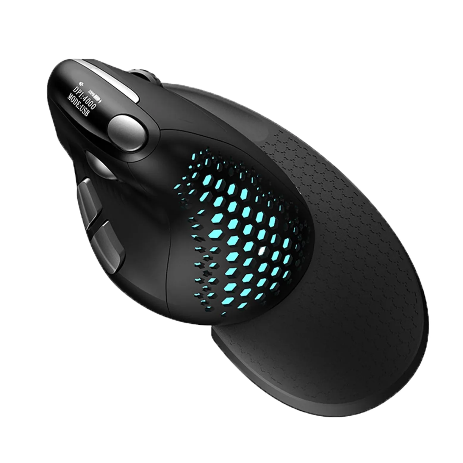 Mouse wireless per computer portatile, USB Bluetooth ricaricabile, design ergonomico verticale, 2,4 GHz, dispositivo di puntamento con rotella per pollice fotoelettrico