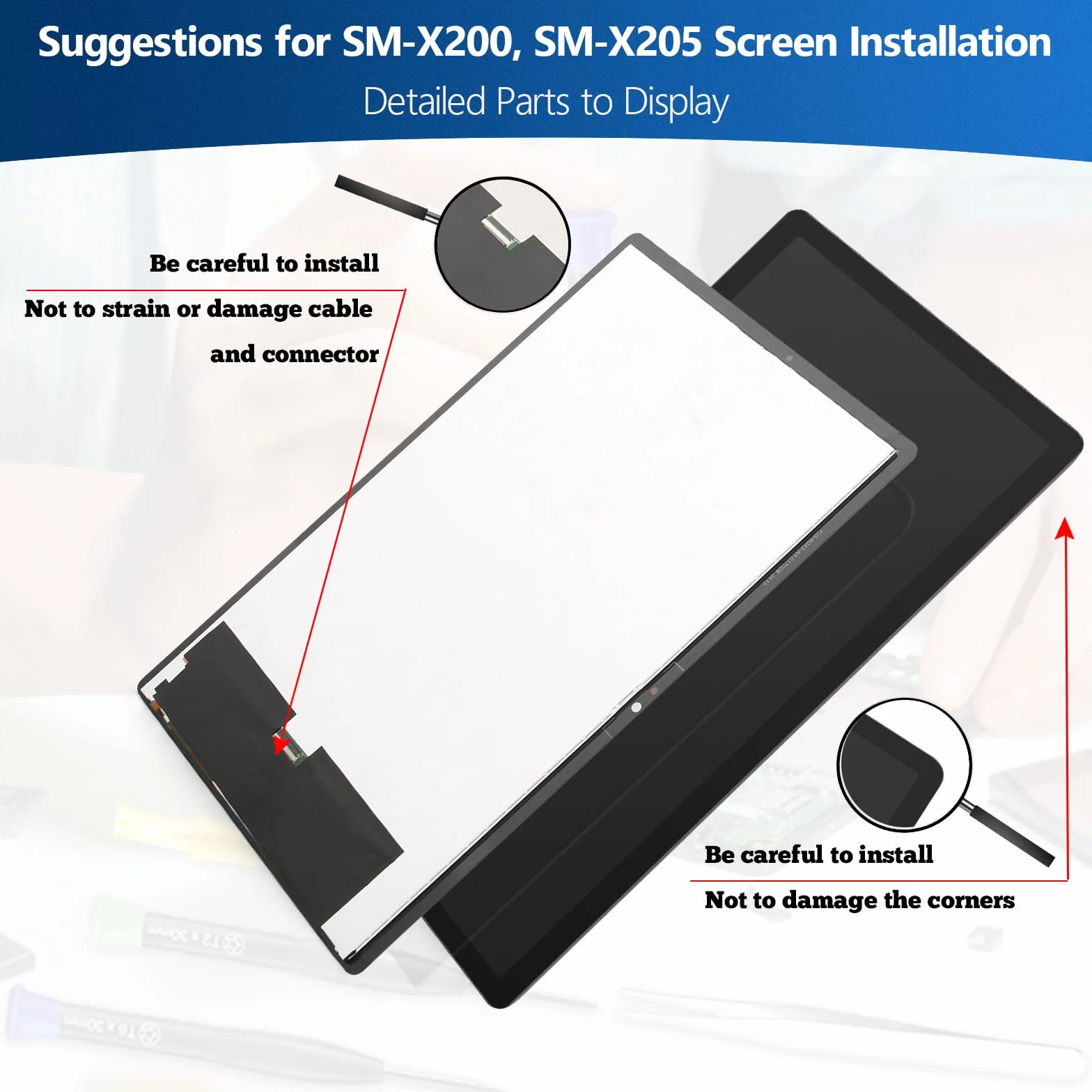 Per Samsung Galaxy Tab A8 10.5" 2021 SM-X200 Schermo LCD per Samsung Galaxy Tab A8 10.5" 2021 Display Assemblea Sostituzione Schermo di Vetro Digitalizzatore con Strumenti di Riparazione