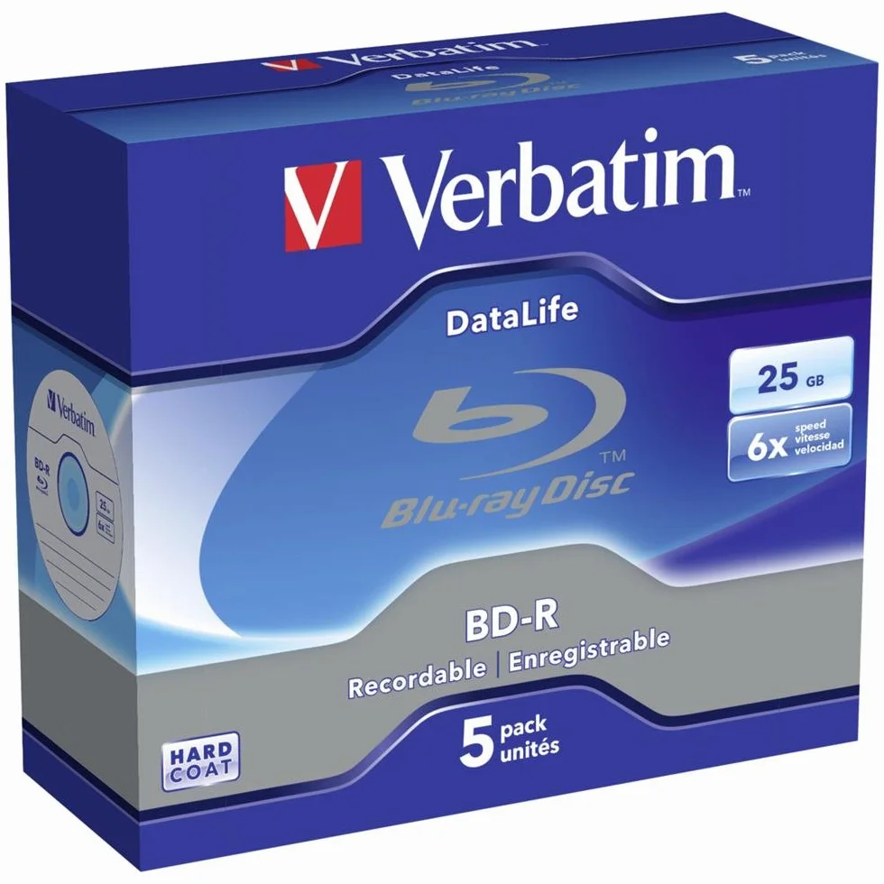 Verbatim BD-R 25GB 6x (5) 43836 Jewel Case