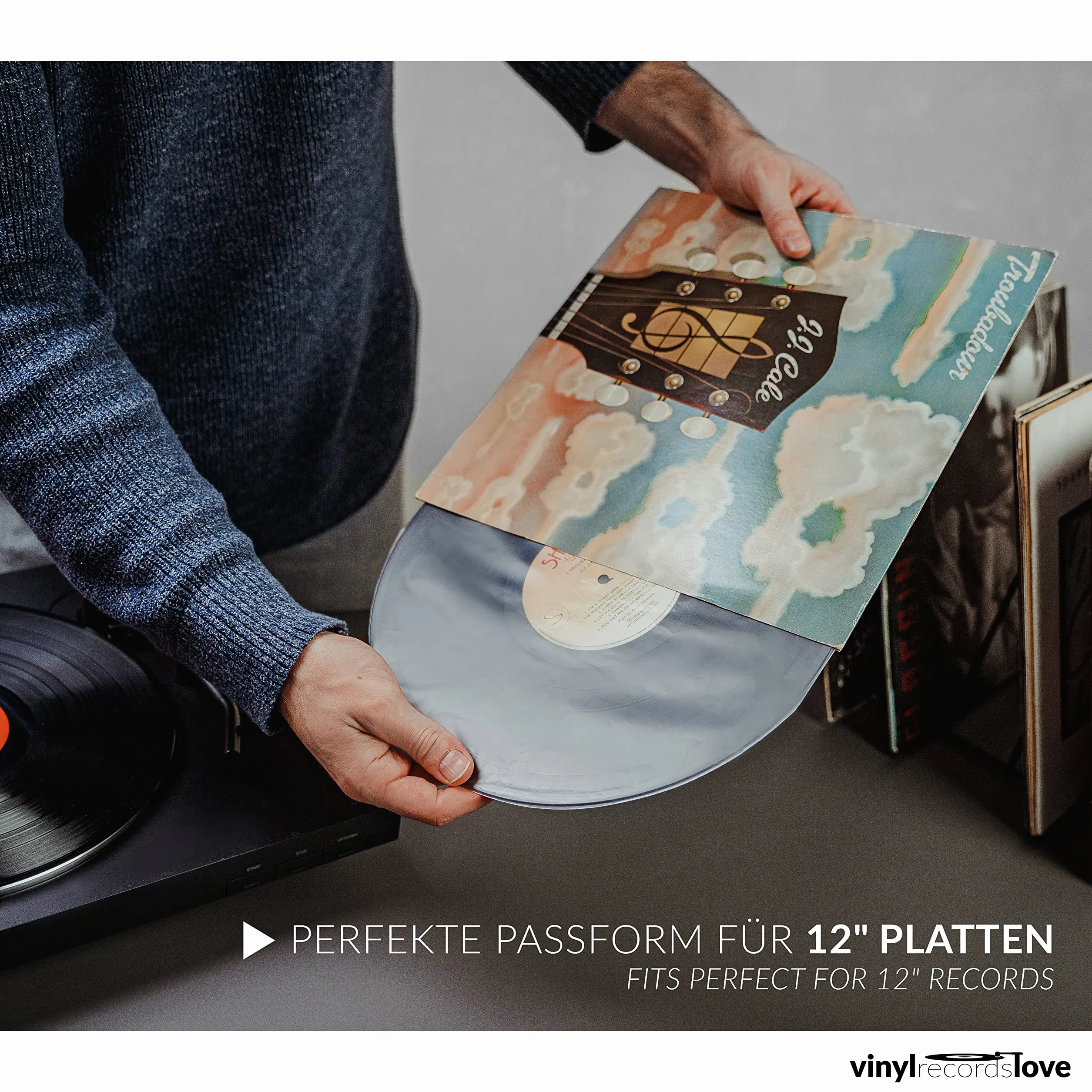 Buste per Vinili 33 giri | 50 pezzi, Molto trasparenti e robuste | Protezione ottimale | antistatiche | Vinyl Sleeves |protettive