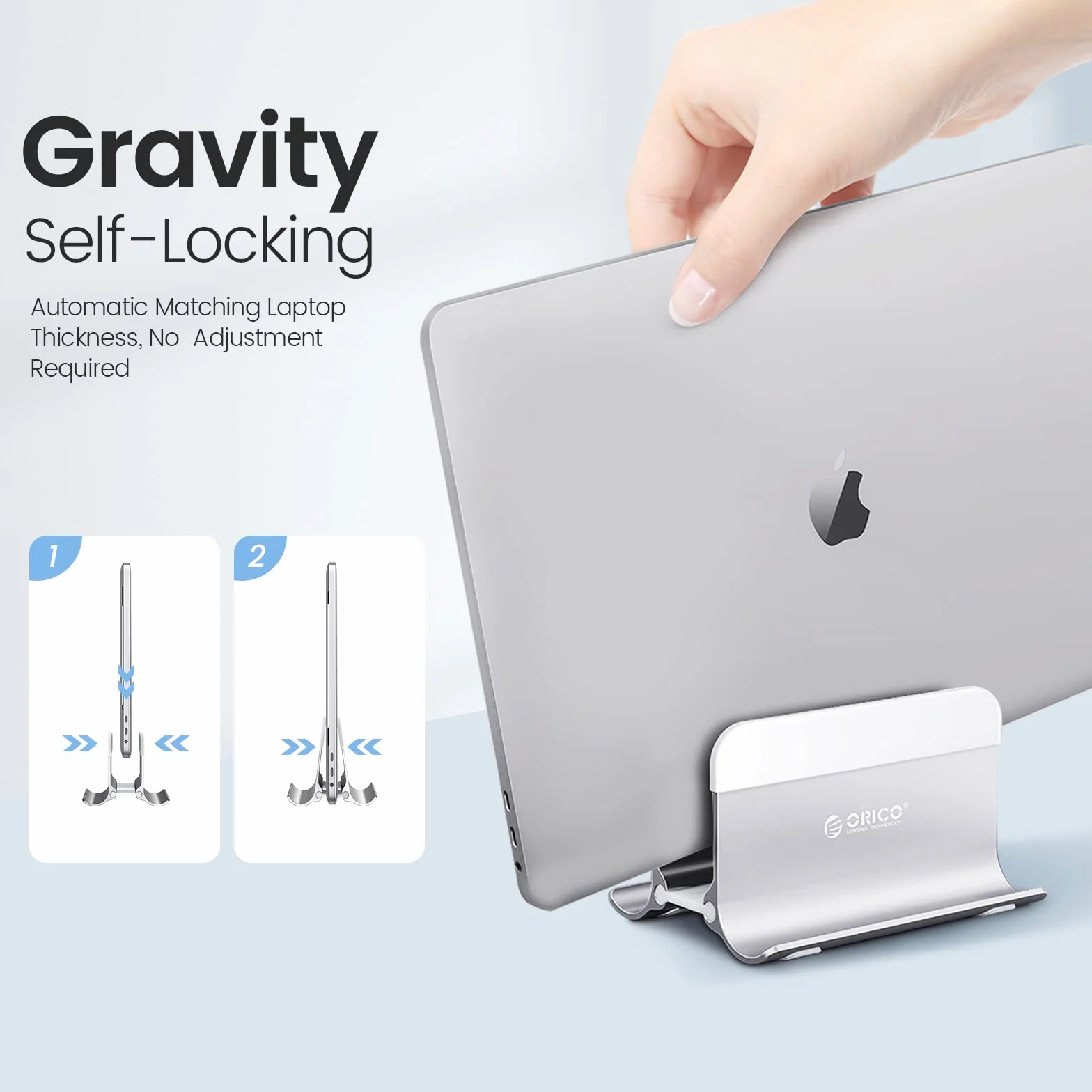 ORICO Supporto verticale per computer portatile, Vertical Laptop Stand regolabile, Supporto Verticale per Laptop in alluminio, per MacBook/Surface/Dell/laptop da gioco