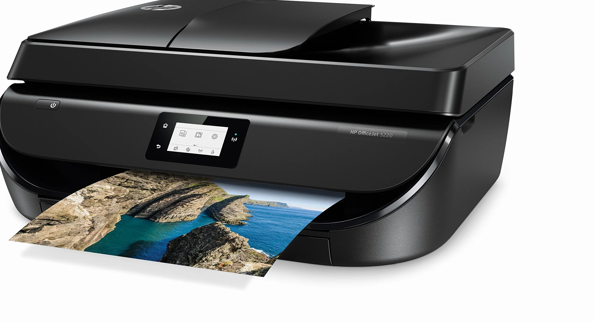 HP OfficeJet 5220, Stampante Multifunzione a Getto di Inchiostro, Stampa, Scannerizza, Fotocopia, Fax, Wi-Fi Direct, 2 Mesi di Servizio Instant Ink Inclusi, Nero