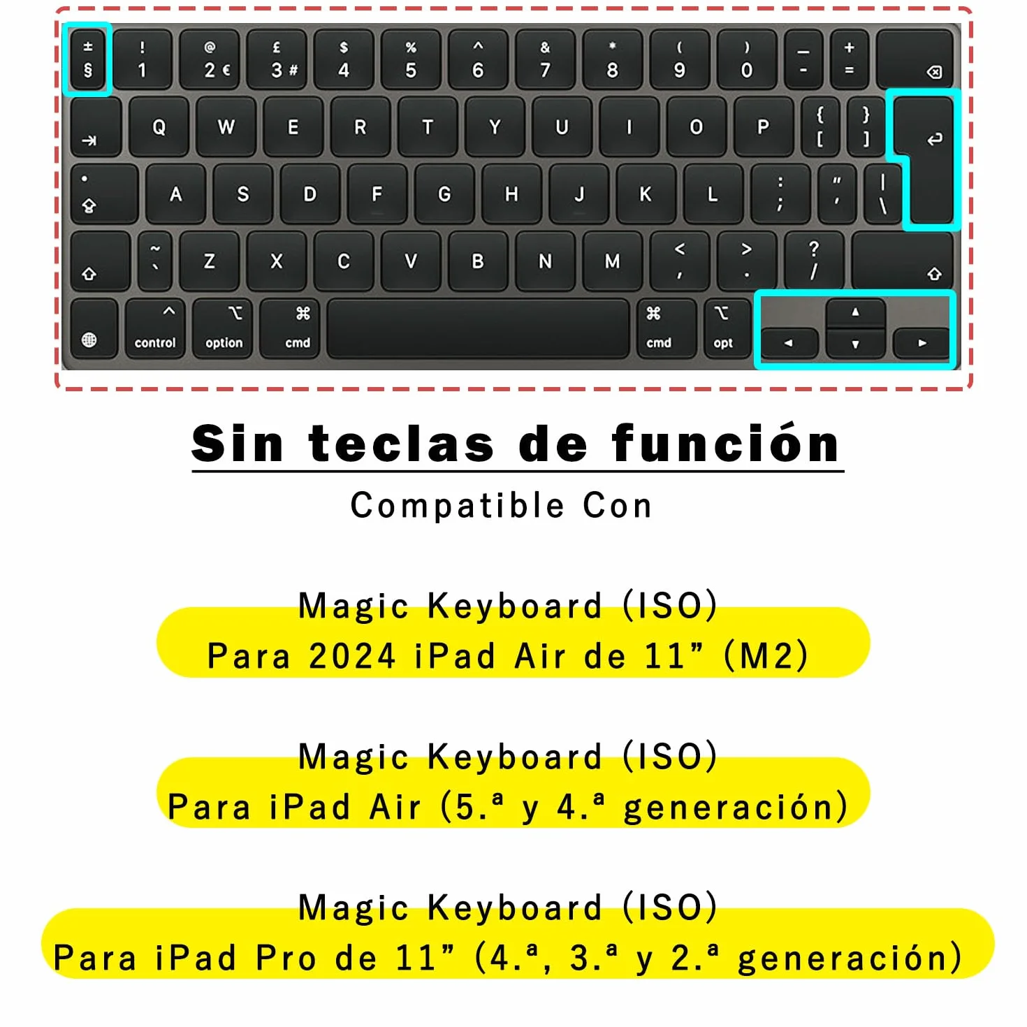 Protezione tastiera ultrasottile compatibile con Magic Keyboard per iPad Air 11" (M2)/Magic Keyboard per iPad Pro 11" (1ª, 2ª, 3ª e 4ª), vecchio iPad Air 11" (4ª e 5ª), Italiano/Europeo