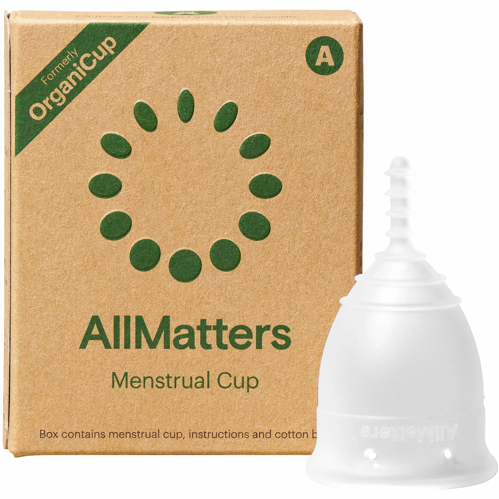 AllMatters Coppetta Mestruale Taglia A, per Chi Non ha Partorito per Via Vaginale