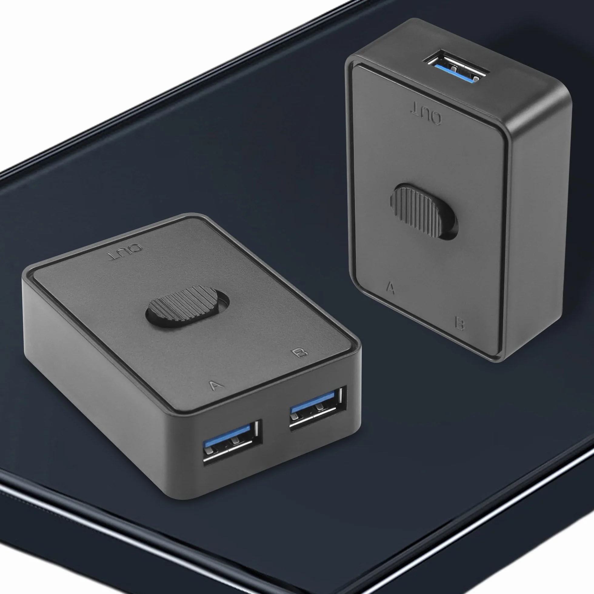 CERRXIAN Interruttore USB 3.0, Adattatore Switch KVM, Condivisione Bidirezionale 2 in 1 Uscita/1 in 2 Uscite, 2 Computer Condividono