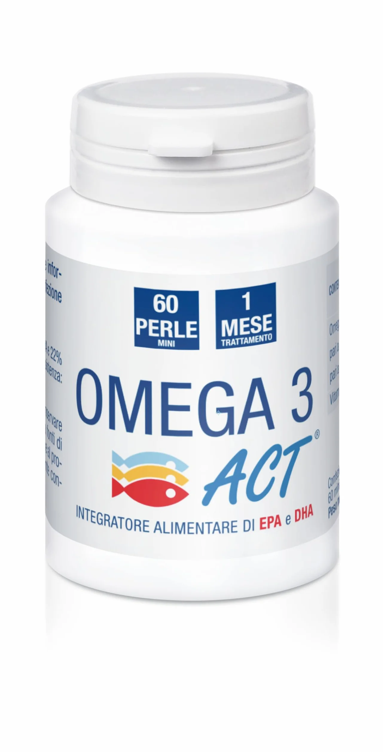 Omega 3 Act Integratore Alimentare Olio di Pesce EPA DHA 60 Mini Perle Funzione Cardiaca Cerebrale Visiva