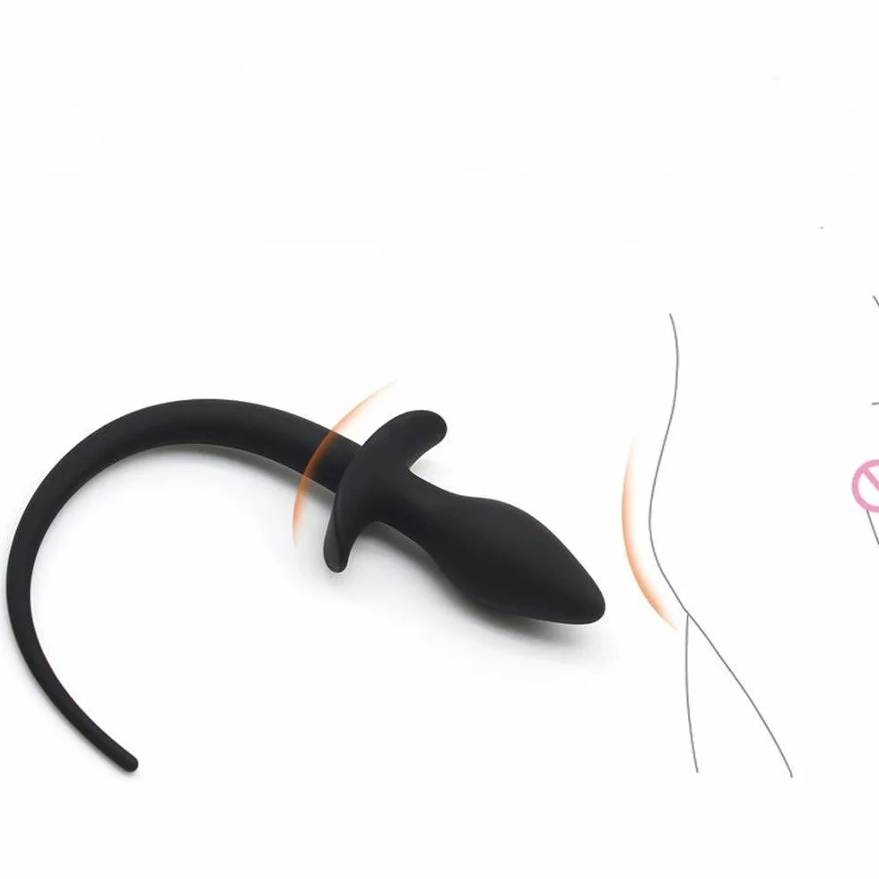 Cane Giochi di Ruolo Bondage Set Pelle Maschera Coda Plug Anale Guanti Paws Costume Fetish Schiavo Dog Cosplay Rosso