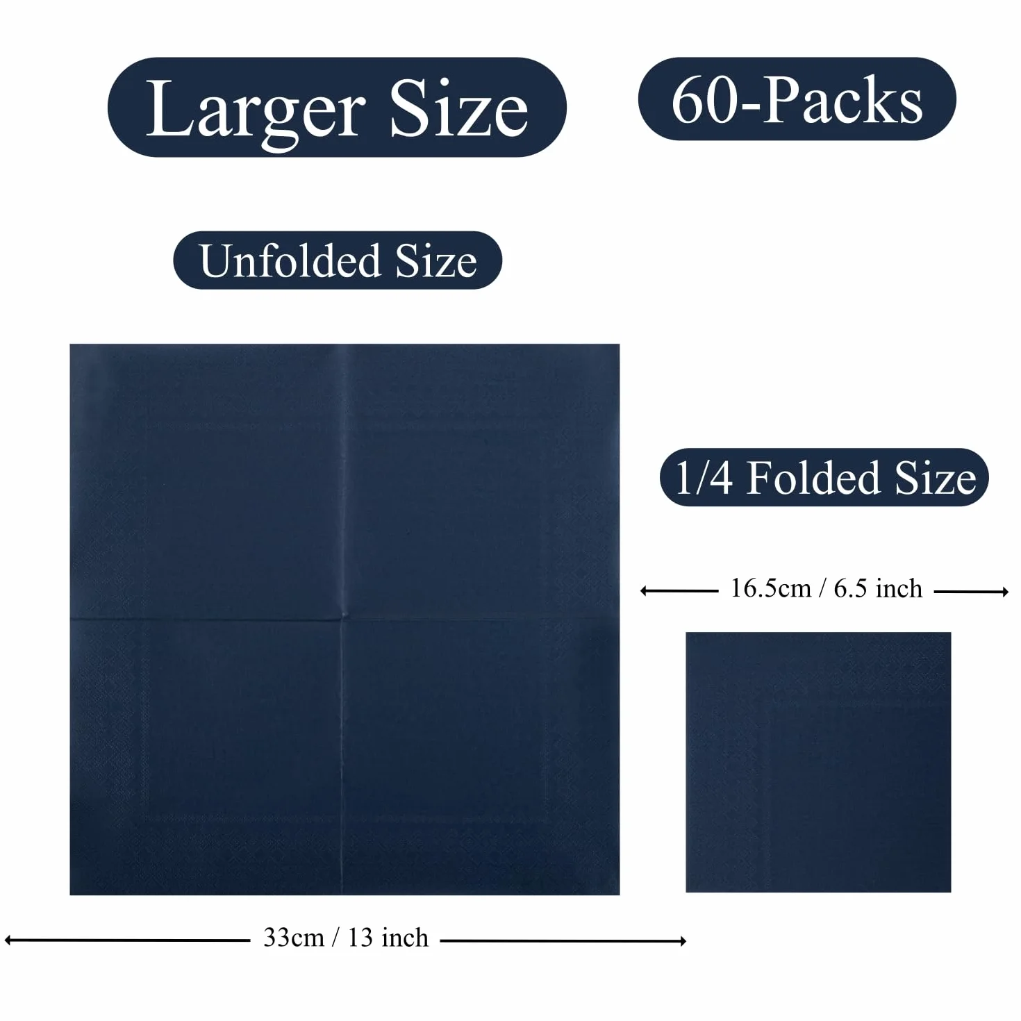 CEILIWEN Tovaglioli di Carta Blu Navy 33x33 cm 60 Pezzi