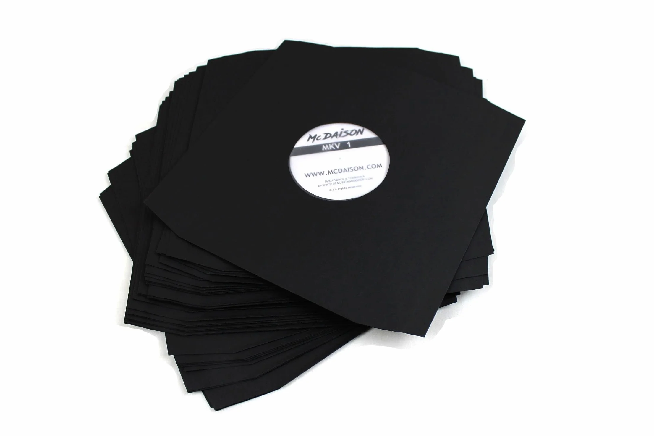 25 pezzi Busta Copertina DELUXE custodia interna con angoli sagomati antistatica di alta qualità in carta nera + velina per dischi vinile formato LP 33 giri a 12" maxi single (diam. 30 cm)