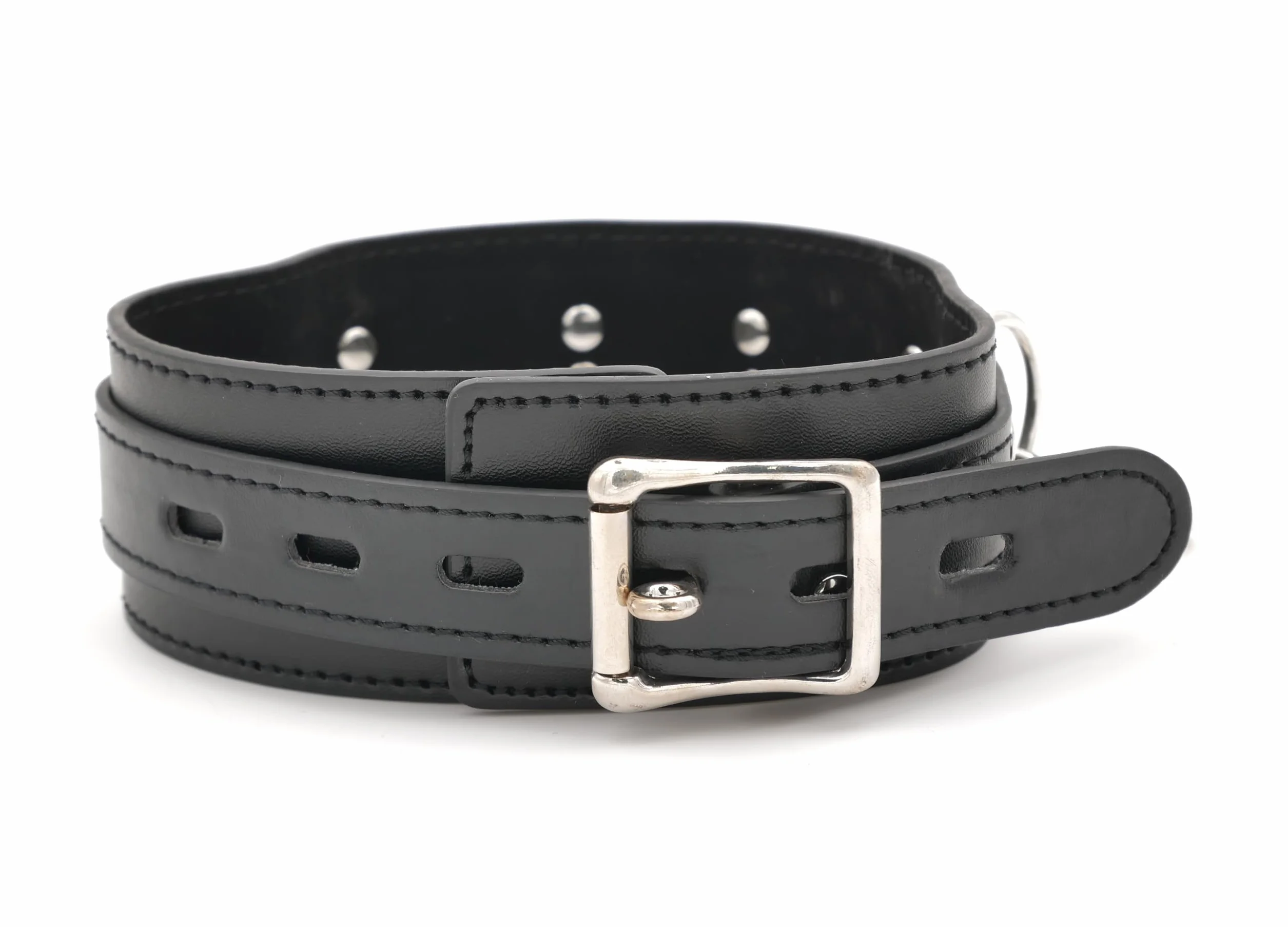 BONDAGERIE® Collare schiava con tre anelli e guinzaglio incluso